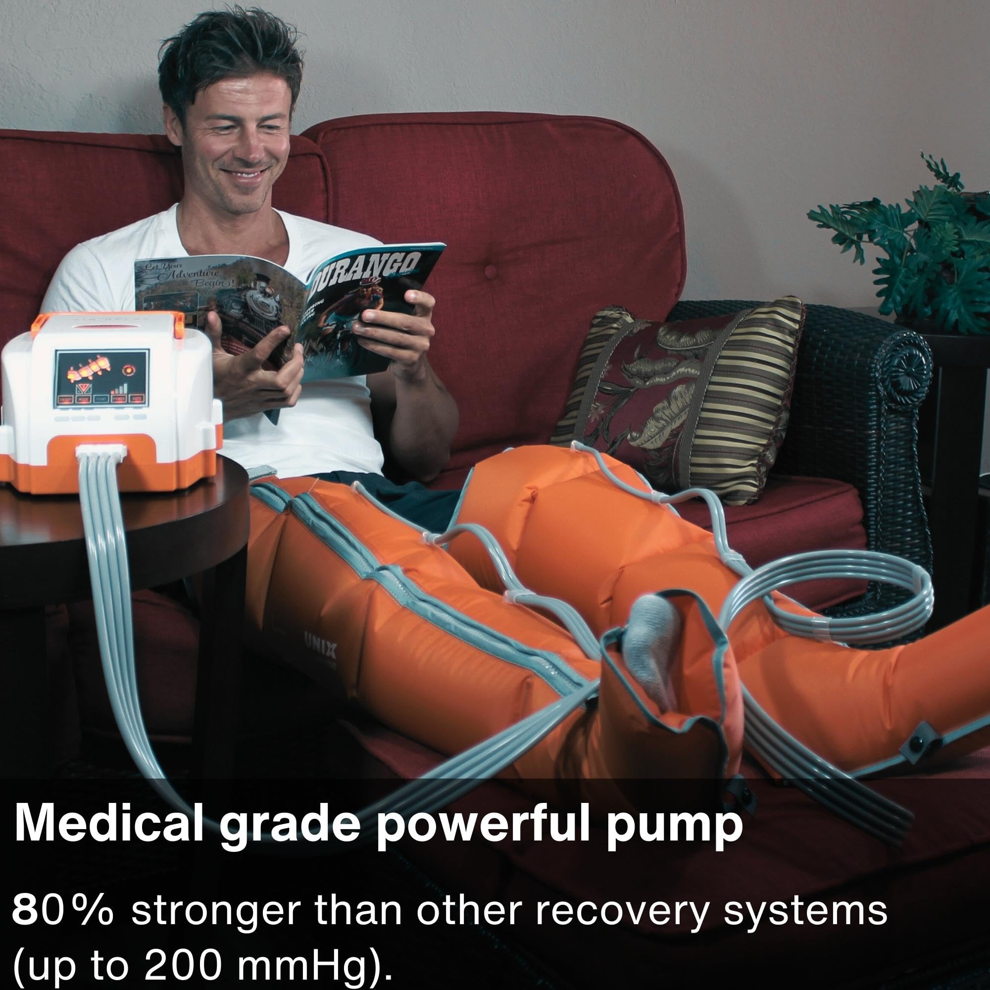 Air Relax AR-1 Professional Compression Boots - Medical Grade Leg Recovery System with Pump, 3 Therapy Modes & 4 Chambers for Improved Circulation, Muscle Relief - Ideal for Athletes, Post-Surgery Recovery & Pain Management