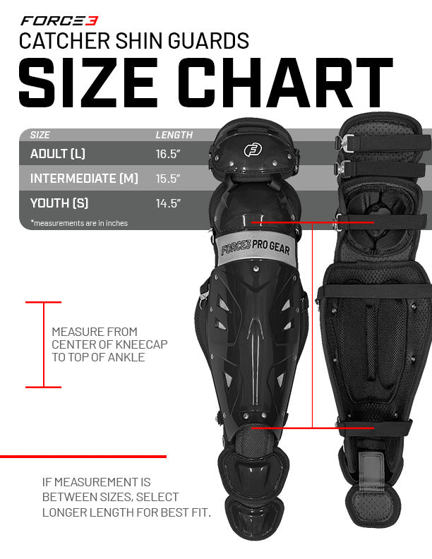 FORCE3 Defender Two-Tone Catcher Leg Guards - Baseball & Softball Protective Gear for Youth & Adults - Perfect for Games, Training & Practice
