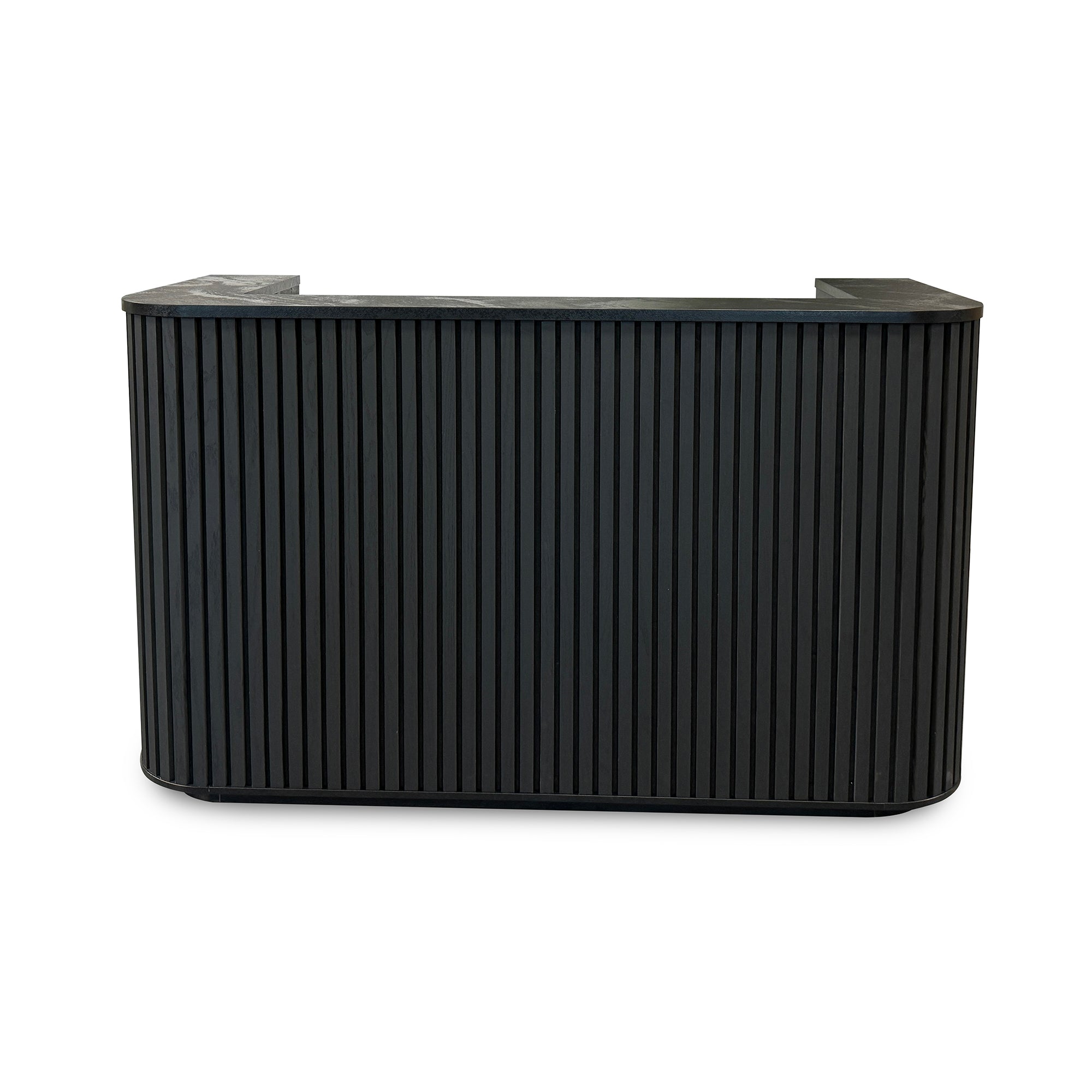 Modern HALO Reception Desk 180cm Black - Premium Office Furniture for Hotels, Corporate Lobbies & Professional Workspaces