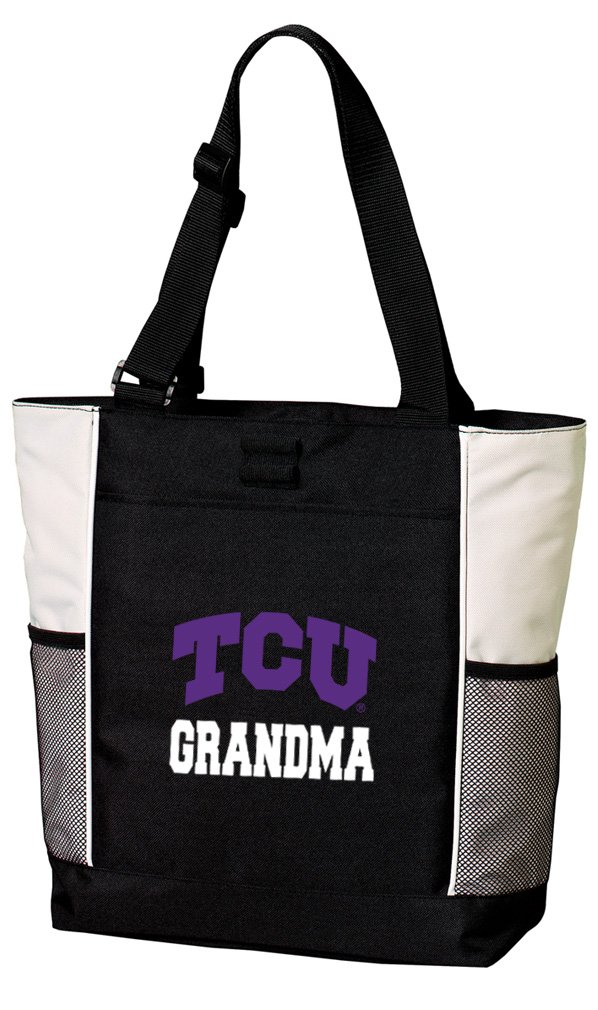Texas Christian University Grandma Tote Bag - TCU Purple Leather Tote for Women, Perfect for Beach, Pool, Travel & College Game Day Accessories