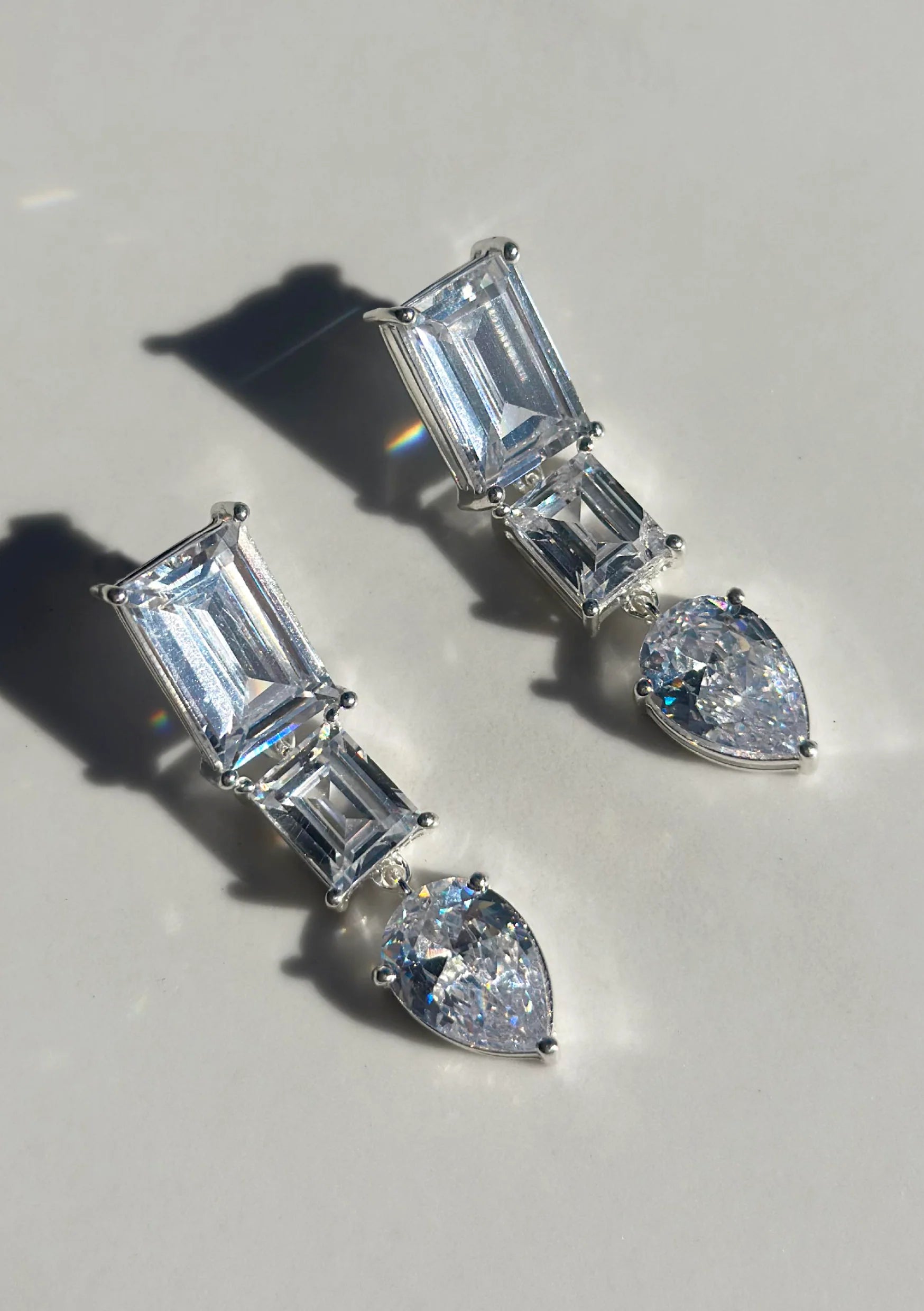 Lola Knight Isla Crystal Bridal Drop Earrings - Sterling Silver Wedding Jewelry for Bride, Bridesmaids & Formal Occasions