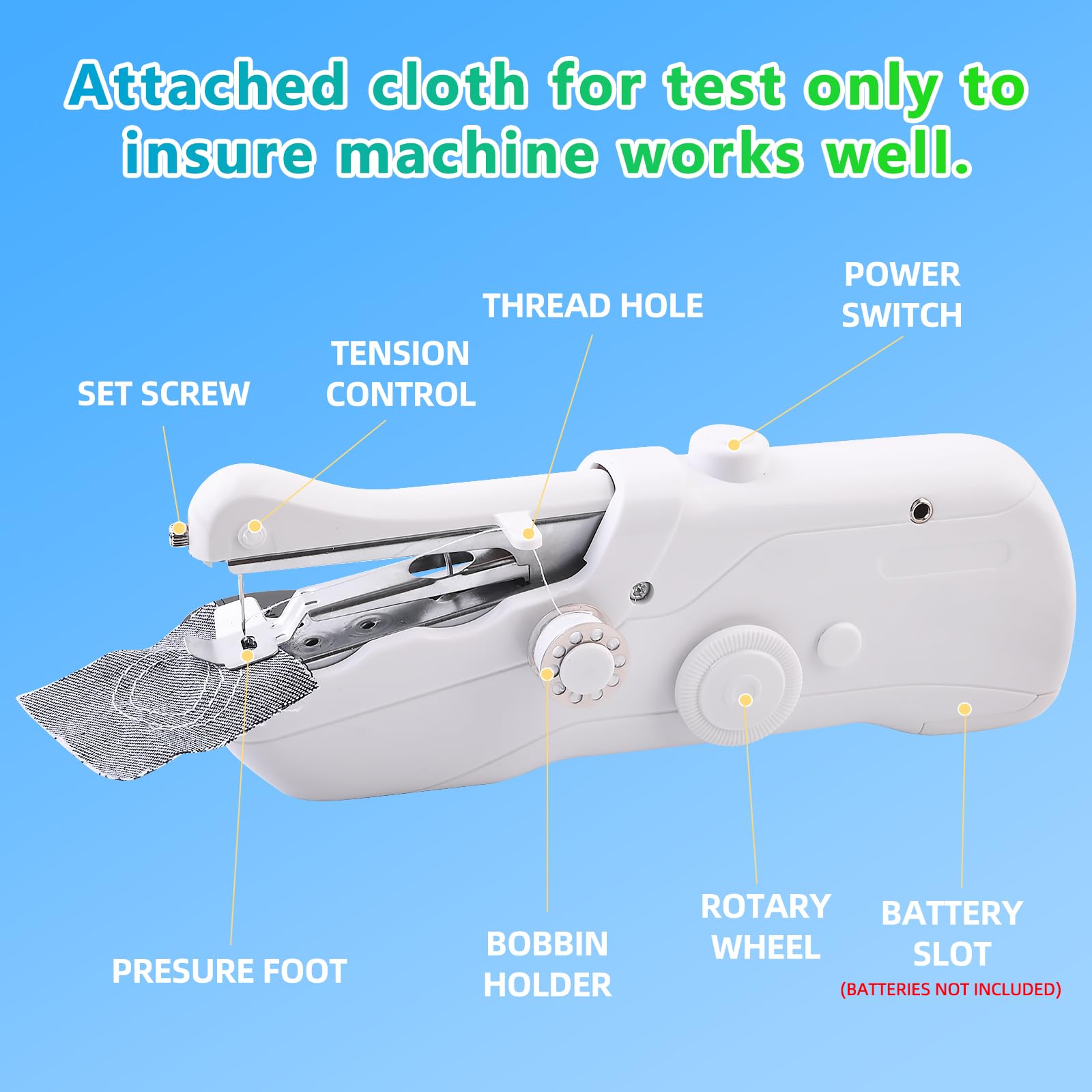 **Portable Handheld Sewing Machine for Beginners - Mini Electric Sewing Tool for Quick Stitching & Repairs - Perfect for Home, Travel, DIY Projects & Emergency Fixes**