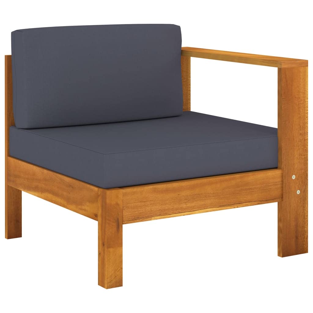 4-Seater Acacia Wood Patio Sofa Set with Dark Gray Cushions - Outdoor Lounge Furniture for Garden, Lawn, Porch & Backyard | Perfect for Relaxing, Entertaining & Sunbathing