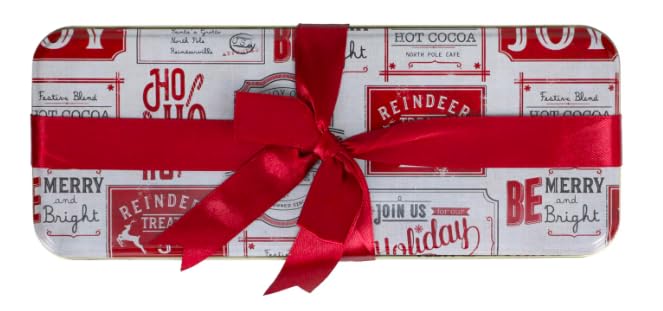 3-Pack Festive Christmas Cookie Tins with Ribbon Lids - Holiday Storage Containers for Cookies, Candies, Nuts & Treats - Perfect for Gift Giving, Party Supplies, Christmas Decor & New Year Gatherings