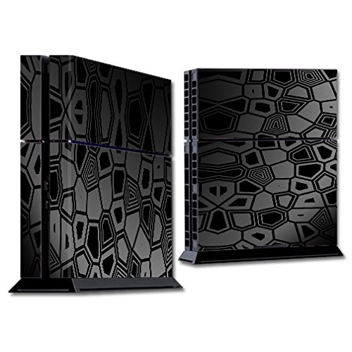 Premium PS4 Console Skin Decal - Black Silver Vinyl Wrap for Sony Playstation 4 (Controller Not Included) | Custom Protective Cover for Gaming Setup & Personalization