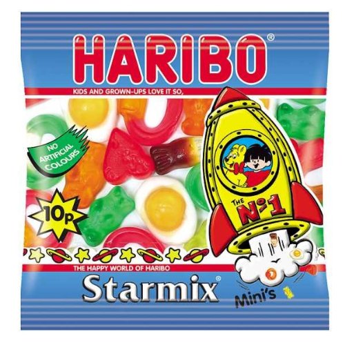 Haribo Starmix Jelly Candy - Assorted Fruit Flavored Gummy Sweets in Mini Bags (40 Count) - Perfect for Halloween Treats, Party Favors, and Office Snacks