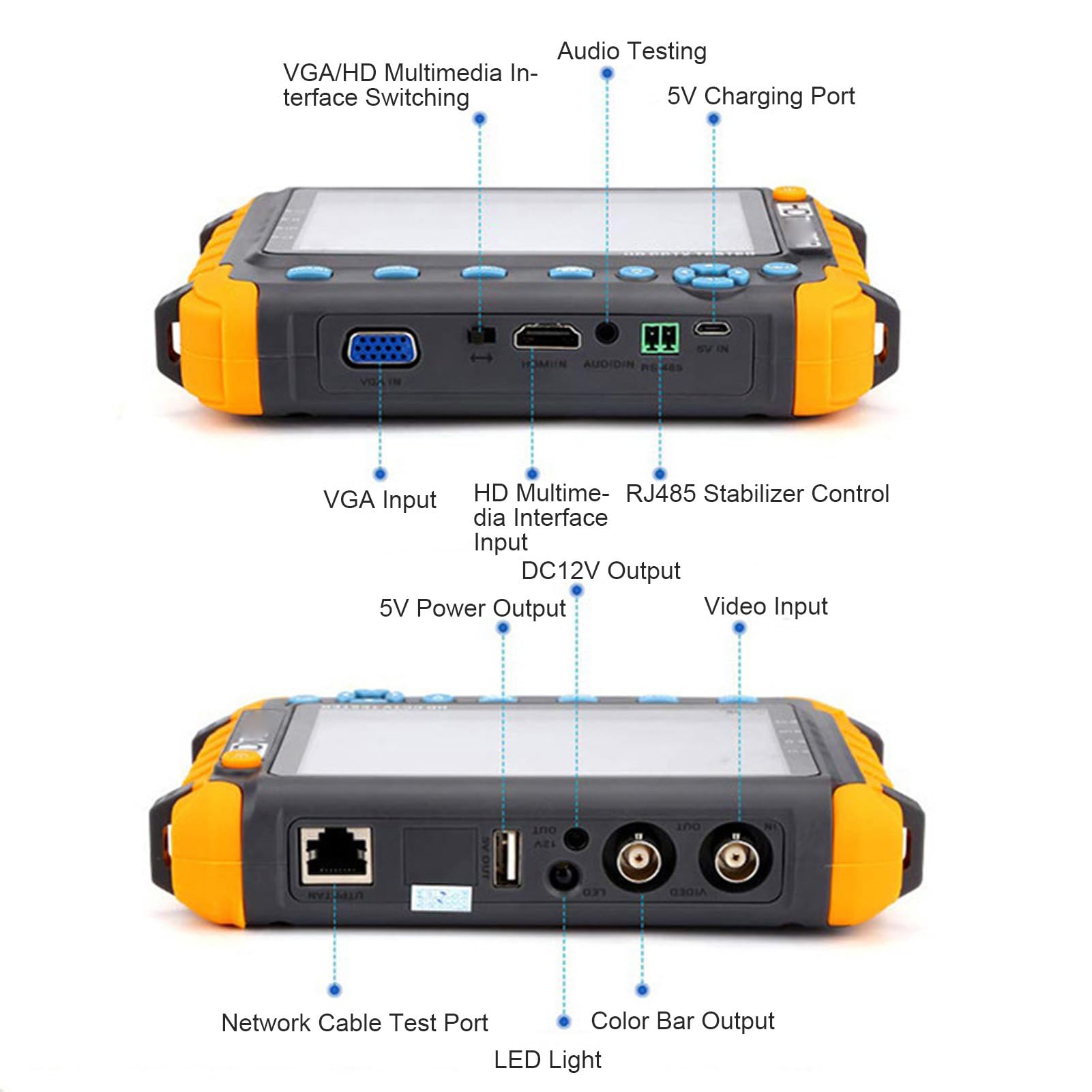 **DPOFIRS 5-Inch 4-in-1 CCTV IP Camera Tester Monitor - 8MP AHD/TVI/CVI/VGA/IP Camera Tester with UTP Cable Test, 1080P Video Tester - Ideal for Security System Installation & Maintenance (Model: DPOFIRS9BN72GZUI1)**