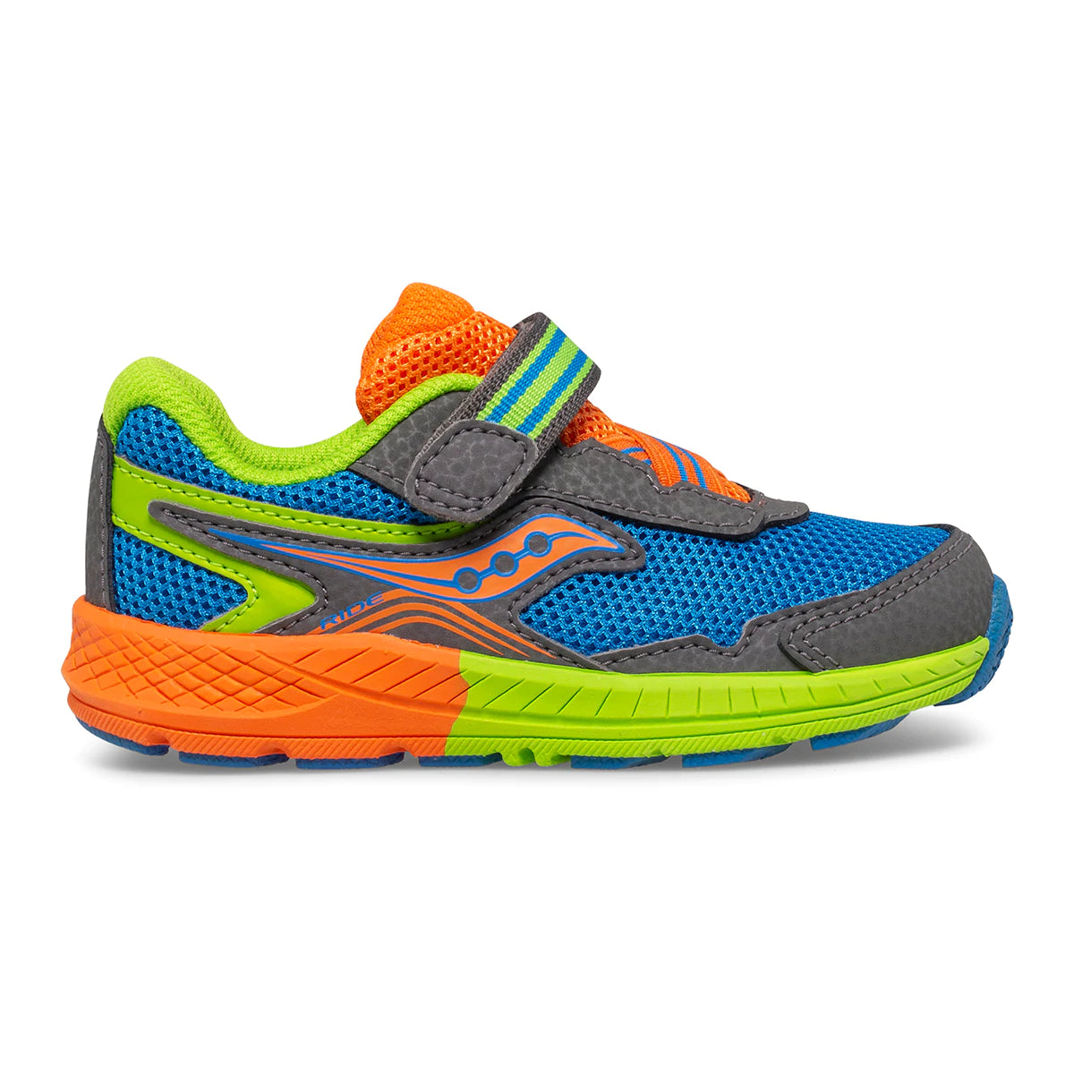 Saucony Ride 10 Blue Multi-Color Running Shoes for Baby & Toddler - Lightweight Comfortable Sneakers for Kids' First Walk, Playtime & Outdoor Activities
