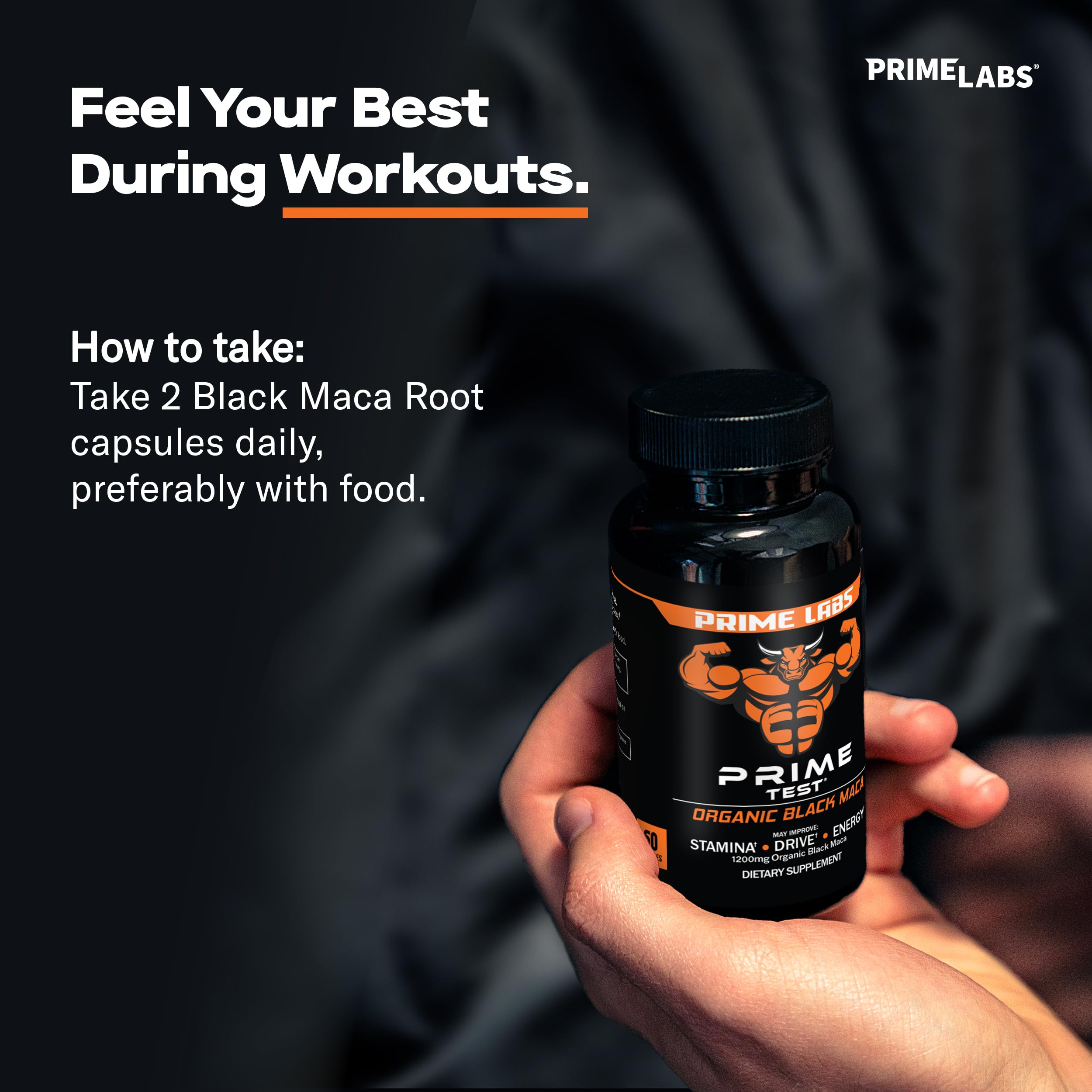 Prime Labs Tribulus Terrestris 120 Capsules + Organic Black Maca 60 Capsules - Natural Testosterone Booster & Energy Supplement for Men - Gym Performance, Workout Recovery & Vitality Support