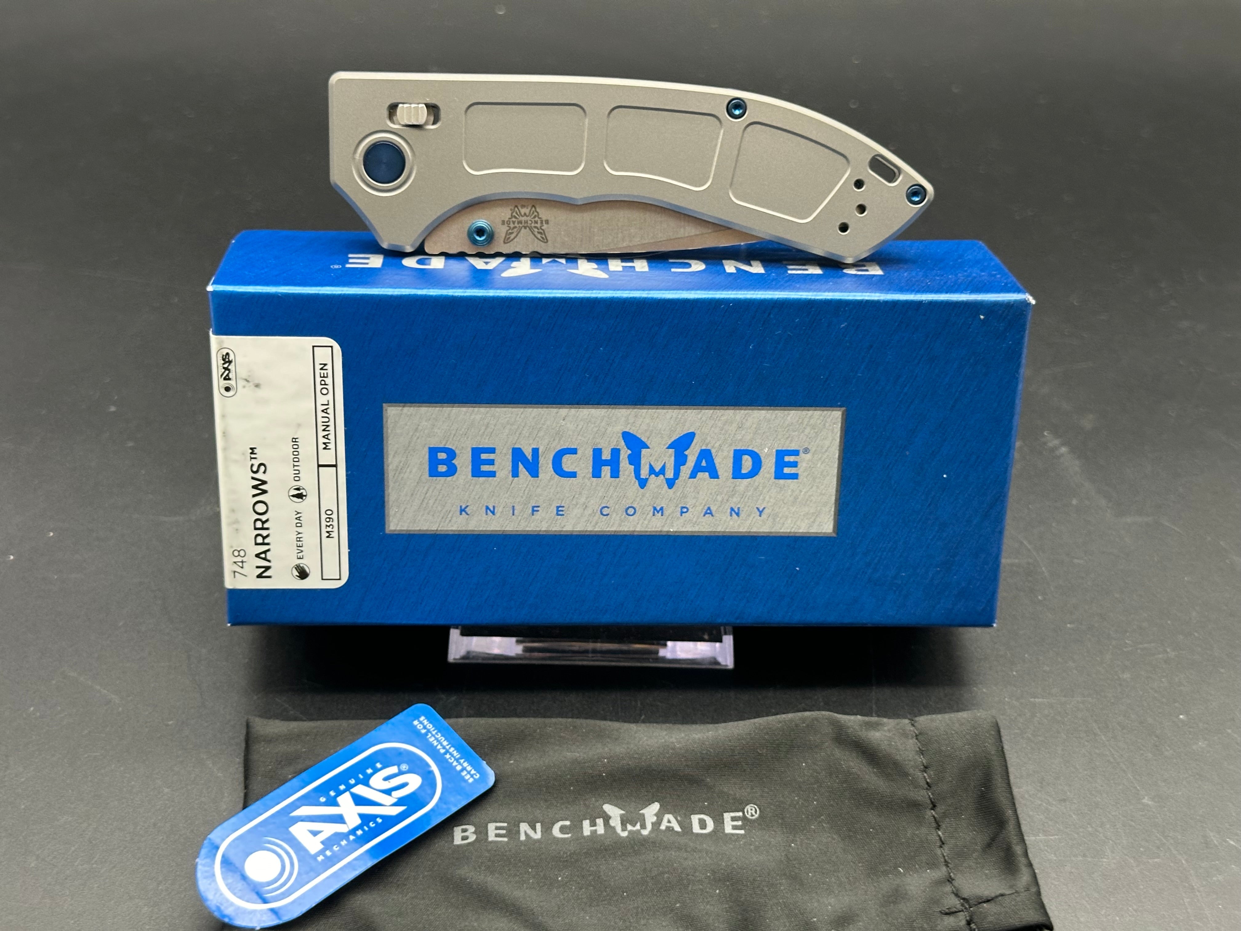 Benchmade Narrows 748 AXIS Lock Folding Knife - Titanium Handle, 3.4