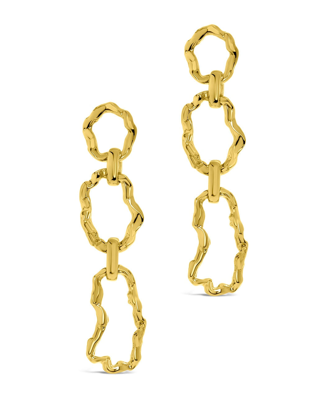 Stylish Ira Molten Metal Linked Drop Earrings for Women | Elegant Dangle Jewelry for Parties, Weddings & Evening Events