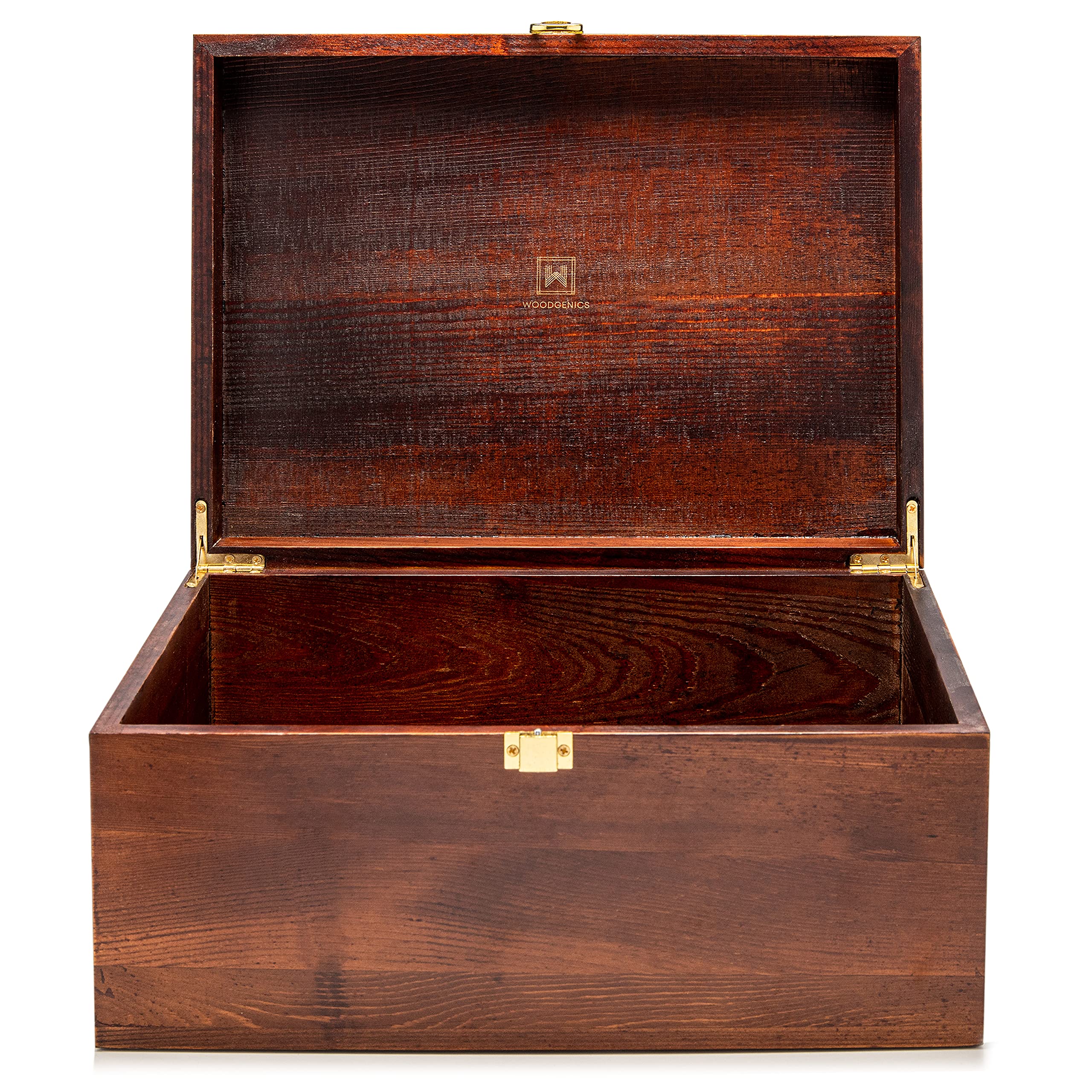 Wooden Keepsake Box with Lid - Large Storage for Memories & Gifts (Chocolate Brown) - Perfect for Jewelry & Home Decor