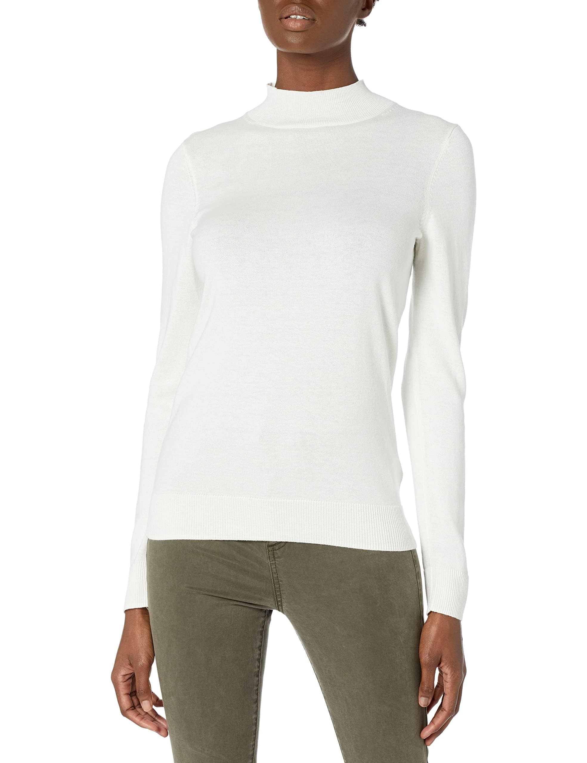 Amazon Essentials Women's Lightweight Mockneck Sweater - Soft Stretch Knit Pullover for Casual Wear & Layering (Plus Size Available) | Perfect for Office, Fall Outfits & Cozy Weekends