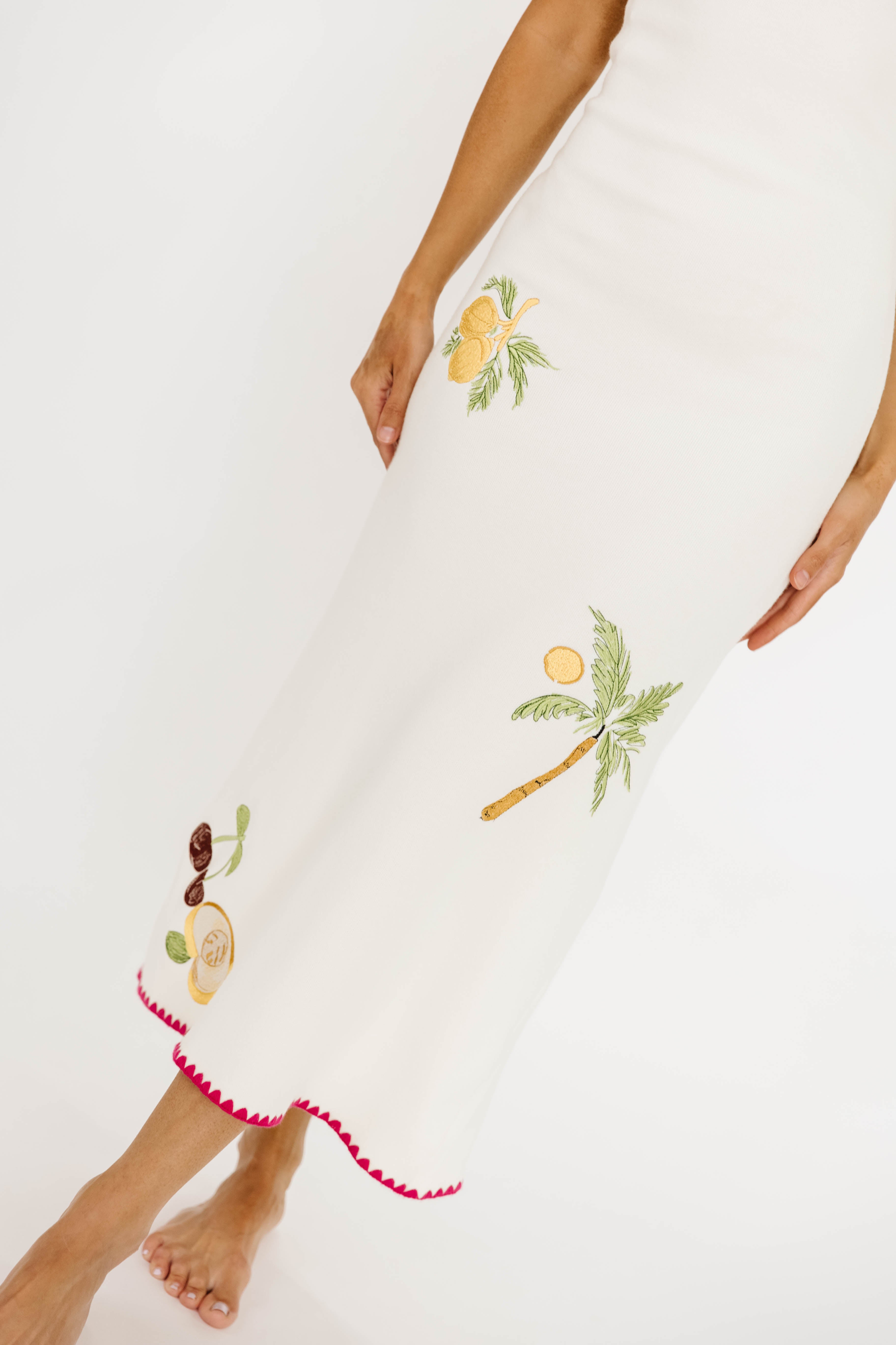 Meyer Embroidered Sweater Dress for Women - Soft Cream Knit Tunic Dress with Floral Embroidery | Perfect for Fall, Winter, Date Nights & Office Wear