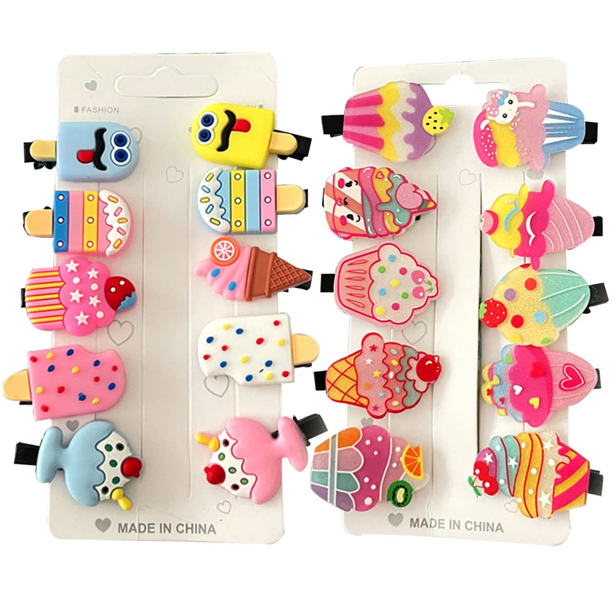 20pcs Cute Mini Hair Clips for Kids & Toddlers - Metal Ice Cream Barrettes Hair Accessories Set for Girls & Women | Perfect for Birthday Gifts, Christmas, Party, Graduation & Daily Hair Styling