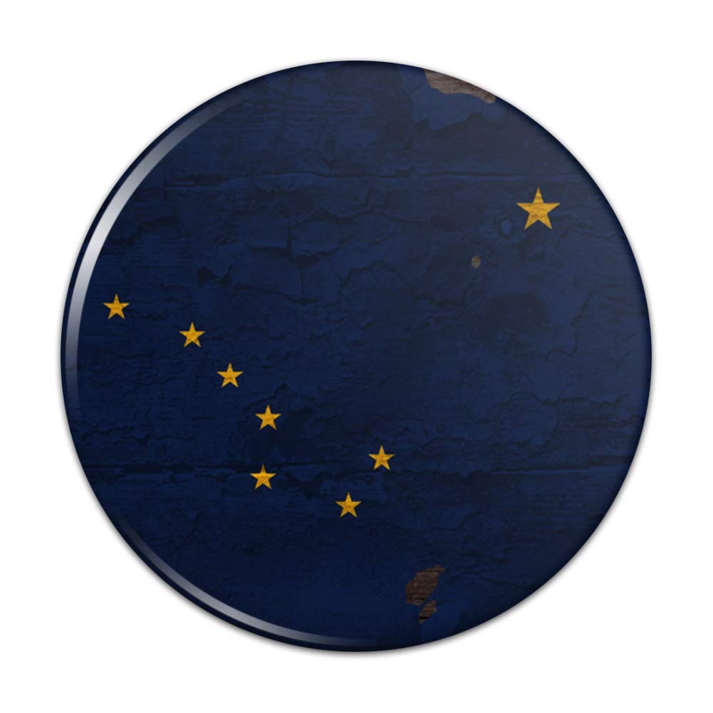 Rustic Alaska State Flag Distressed USA Pinback Button Badge - 1 Inch Diameter Collectible Lapel Pin for Hats, Jackets & Backpacks - Perfect for Travel Enthusiasts & Patriotic Gifts