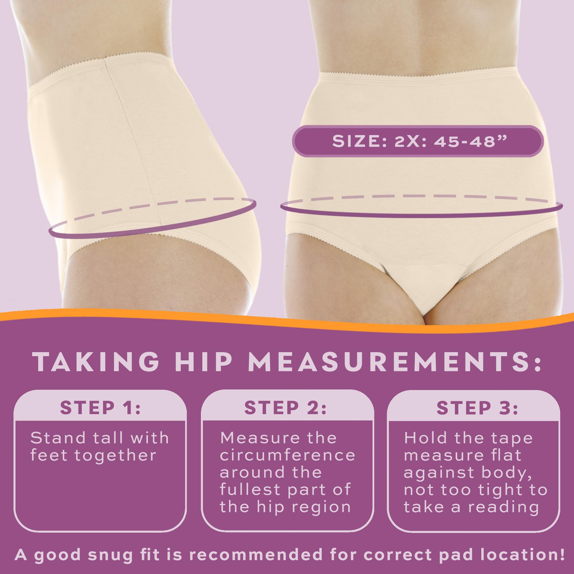 Wearever Women's Cotton Comfort Incontinence Panties - Reusable & Washable Leak Proof Underwear for Bladder Control, Regular Absorbency (Pack of 3, Beige, Size S, Fits Hip 35-37