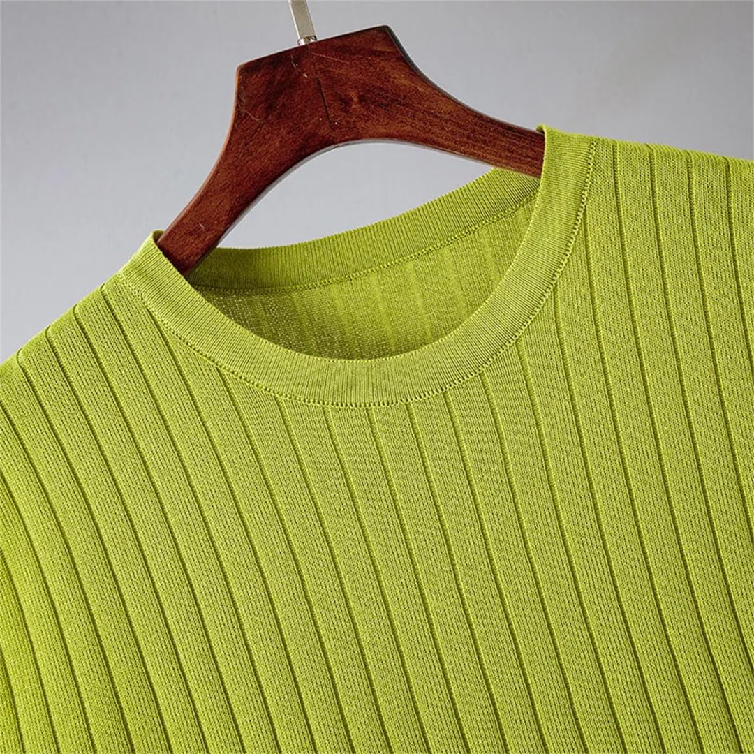 Women's 2-Piece Knitting Outfit Set - Sleeveless Solid Slim Fit Top & Bottom Combo | Perfect for Casual Wear, Office Outfits & Autumn Fashion