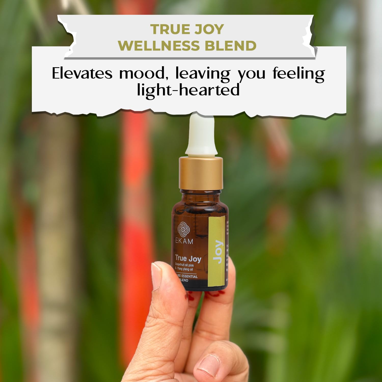 EKAM True Joy Pure Essential Oil Blend, 10ml - Natural Aromatherapy Oil for Stress Relief & Relaxation | Perfect for Diffusers, Massage, Yoga & Home Spa | Gift Set for Wellness Enthusiasts