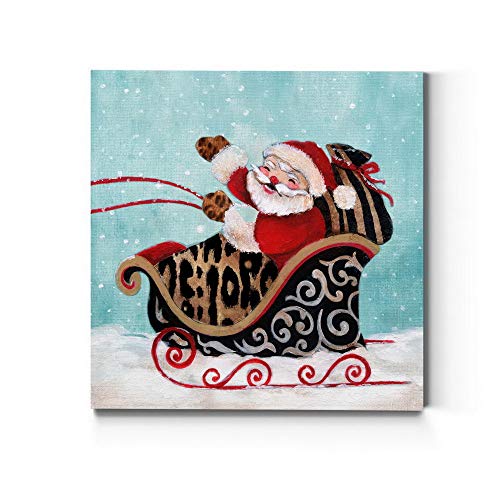 Animal Print Santa in Sleigh