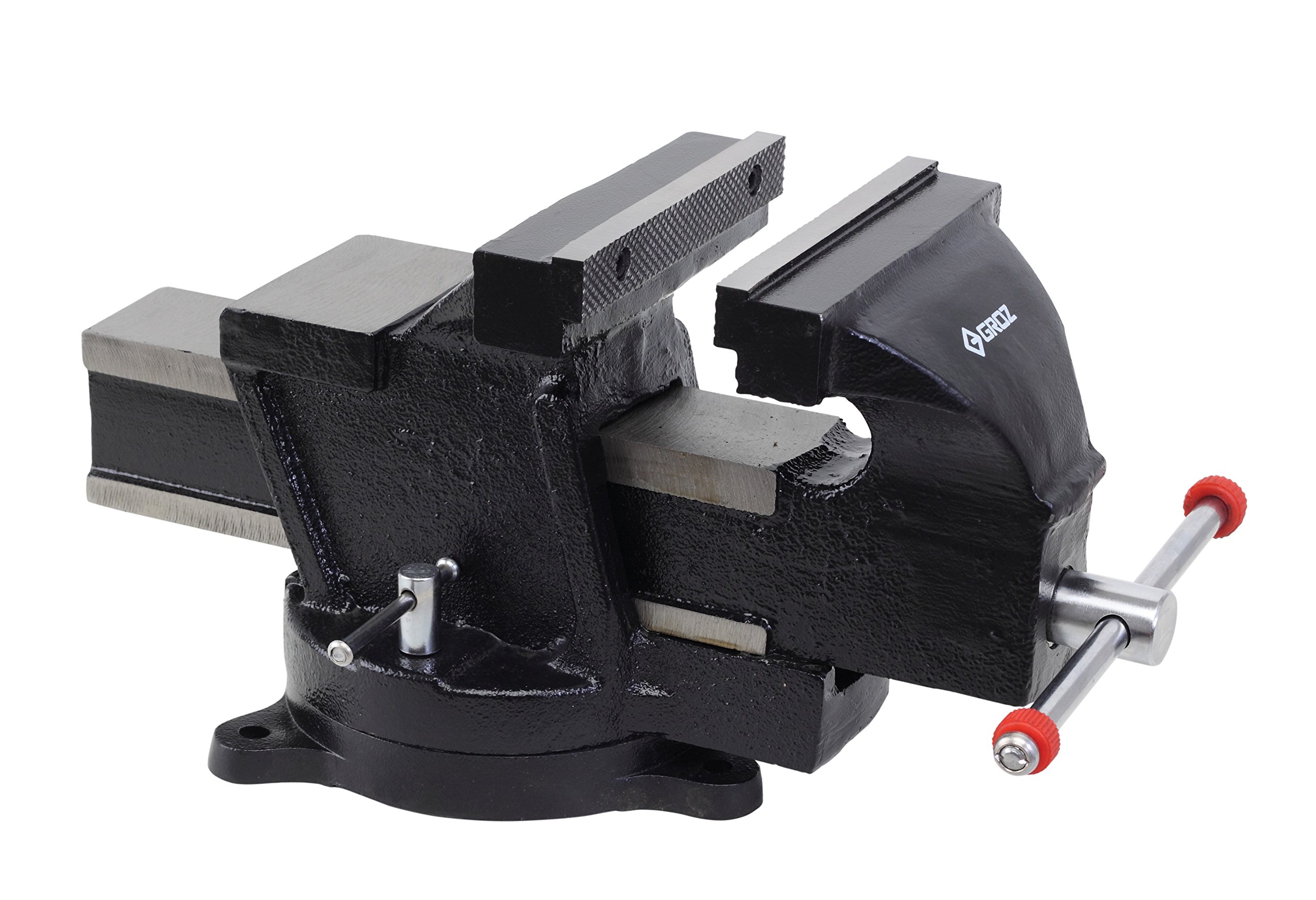 Groz 35483 6 Inch Heavy Duty Swivel Base Mechanic Bench Vise - Perfect for Metalworking, Woodworking & DIY Projects in Home Garage or Workshop