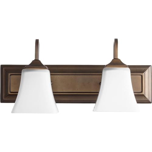 5104-2-86 Transitional Two Light Vanity in Bronze/Dark Finish - Modern Bathroom Lighting Fixture for Vanity Mirror, Perfect for Master Bath or Powder Room Decor