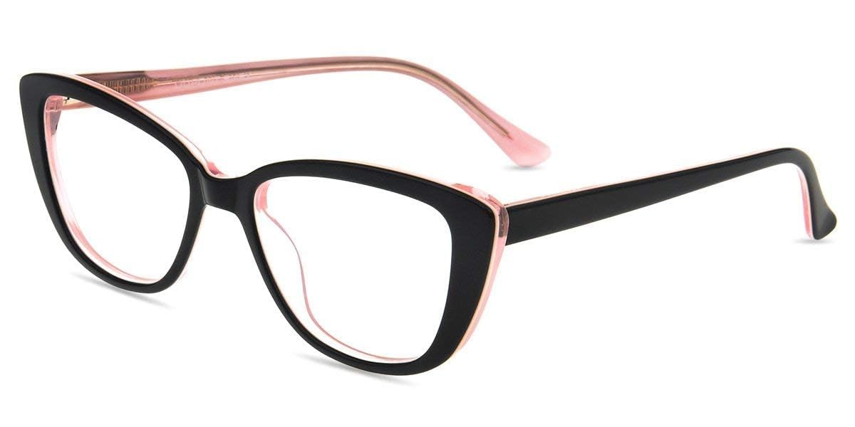 Firmoo Blue Light Blocking Glasses for Women - Vintage Cat Eye Acetate Frame Computer Reading Glasses 0.5x to 3.0x Strength - Reduce Eye Strain for Office Work, Gaming & Screen Time