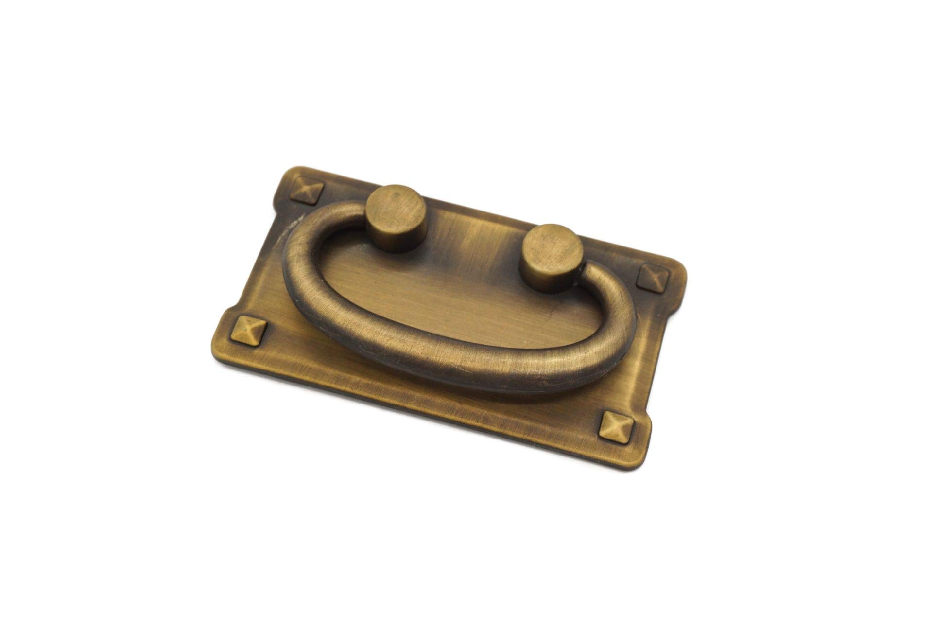 Vintage Mission Style Cabinet Pulls - Antique Brass Finish, Large Arts and Crafts Cabinet Hardware for Kitchen, Bathroom & Furniture Restoration
