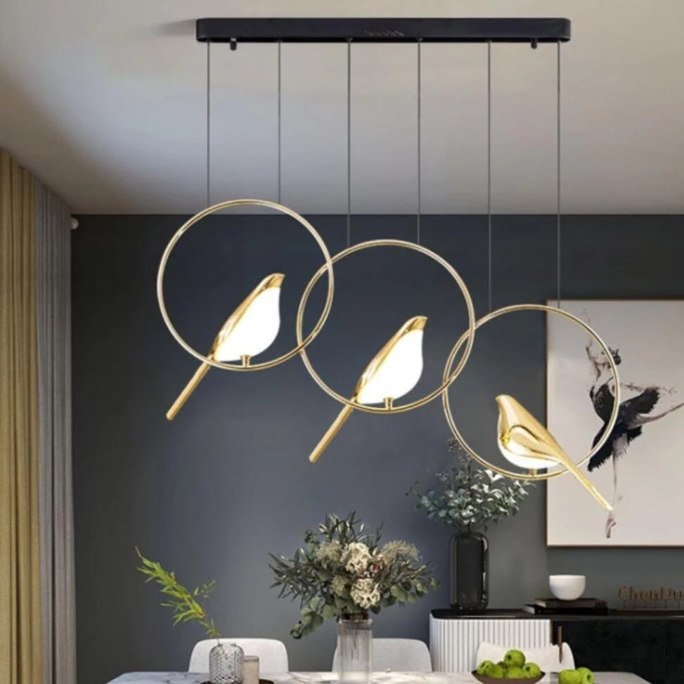 Elegant Bird Shaped Acrylic Chandelier - Modern Crystal Ceiling Light Fixture for Dining Room, Bedroom & Living Room Decor