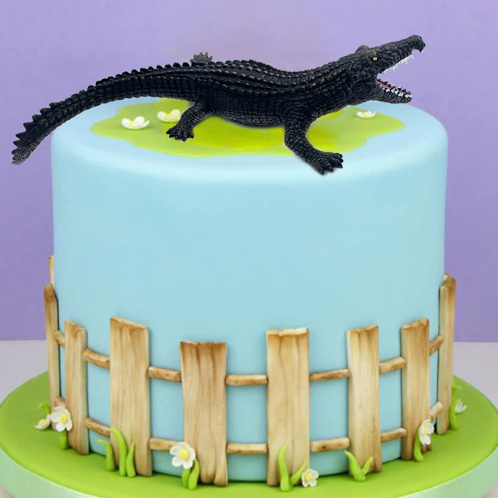 Gemini & Genius Crocodile Toy - Realistic Soft Plastic Alligator Figure for Kids | Educational Animal Learning, Cake Topper, Bath & Pool Swim Toys | Perfect for Jungle-Themed Parties, Stocking Stuffers & STEM Play