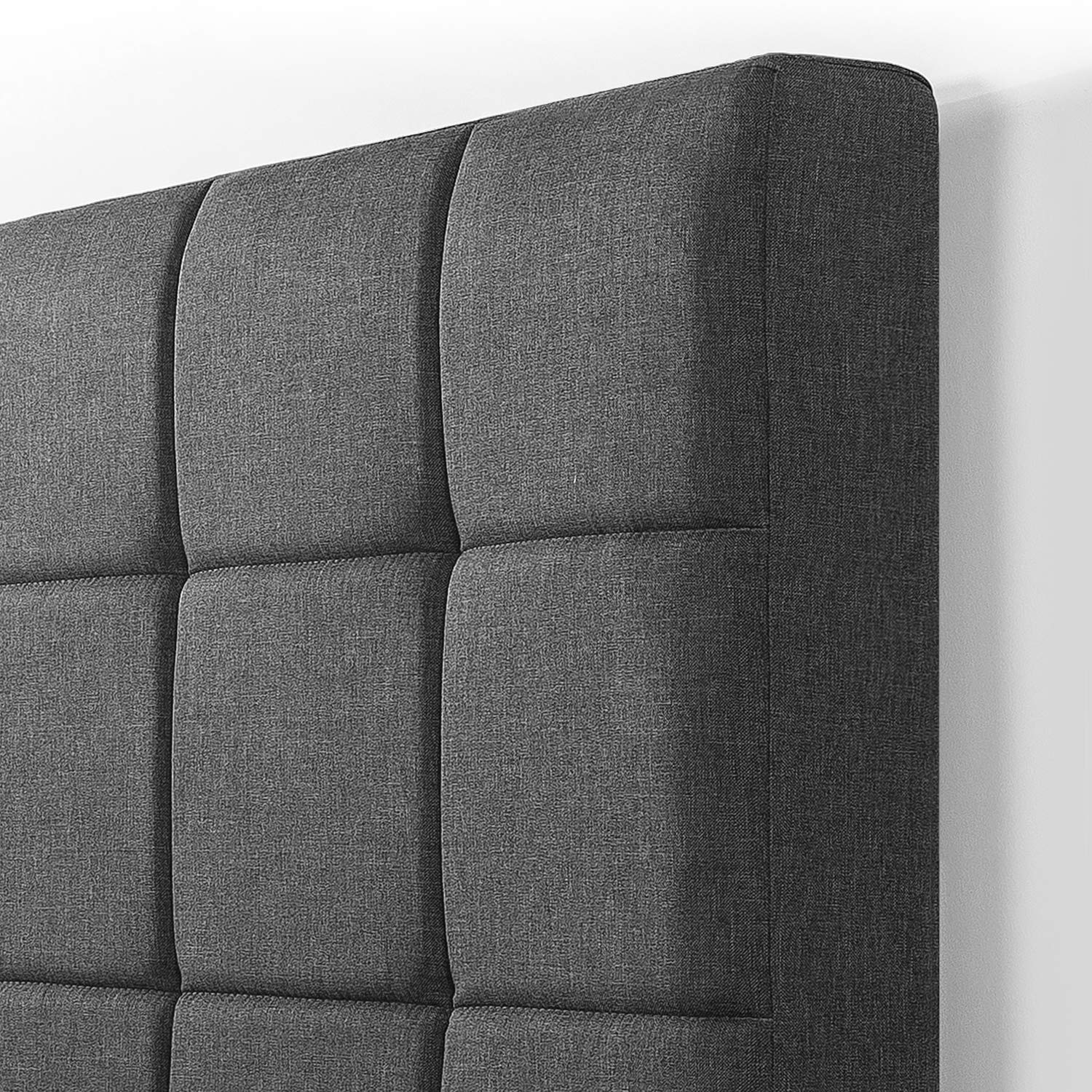 ZINUS Lottie Upholstered Platform Bed Frame with Wood Slat Support - Full Size Grey Mattress Foundation, No Box Spring Needed, Easy Assembly - Perfect for Modern Bedrooms, Guest Rooms & Small Spaces