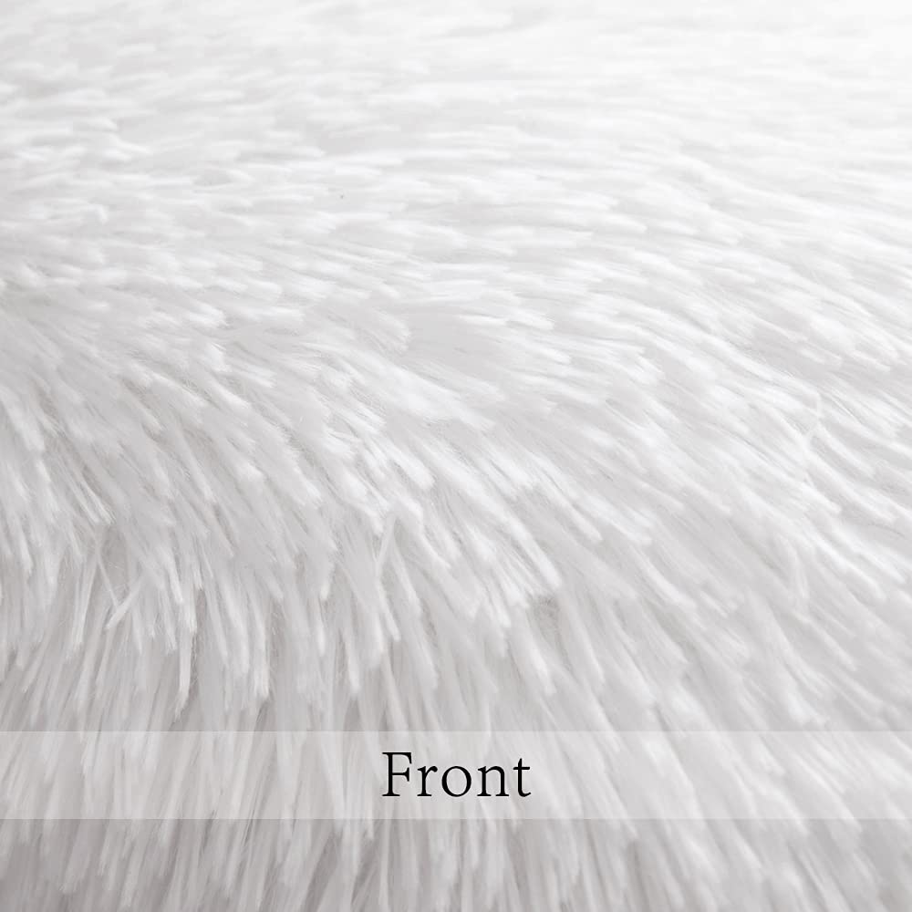 Luxury Faux Fur Throw Pillow Covers Set of 2 - 18x18 Inch Soft Fluffy Decorative Cushion Cases, Mongolian Merino Style for Bed, Couch, Sofa & Living Room - Perfect for Cozy Home Decor, Winter Warmth & Spring Refresh
