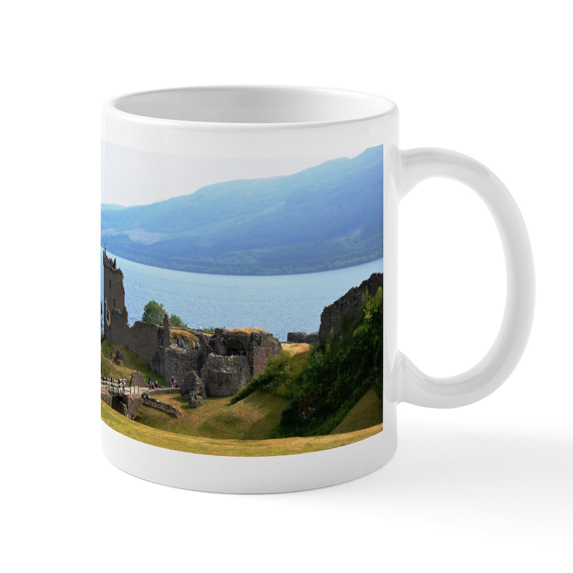 Urquhart Castle 11 oz Ceramic Coffee Mug (325 ml) - Scottish Highlands Themed Tea & Hot Drink Cup - Perfect for Home, Office, or Gift