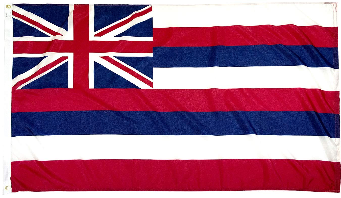Hawaii Nylon Flag 3x5 ft - USA Made for Outdoor & Indoor Use
