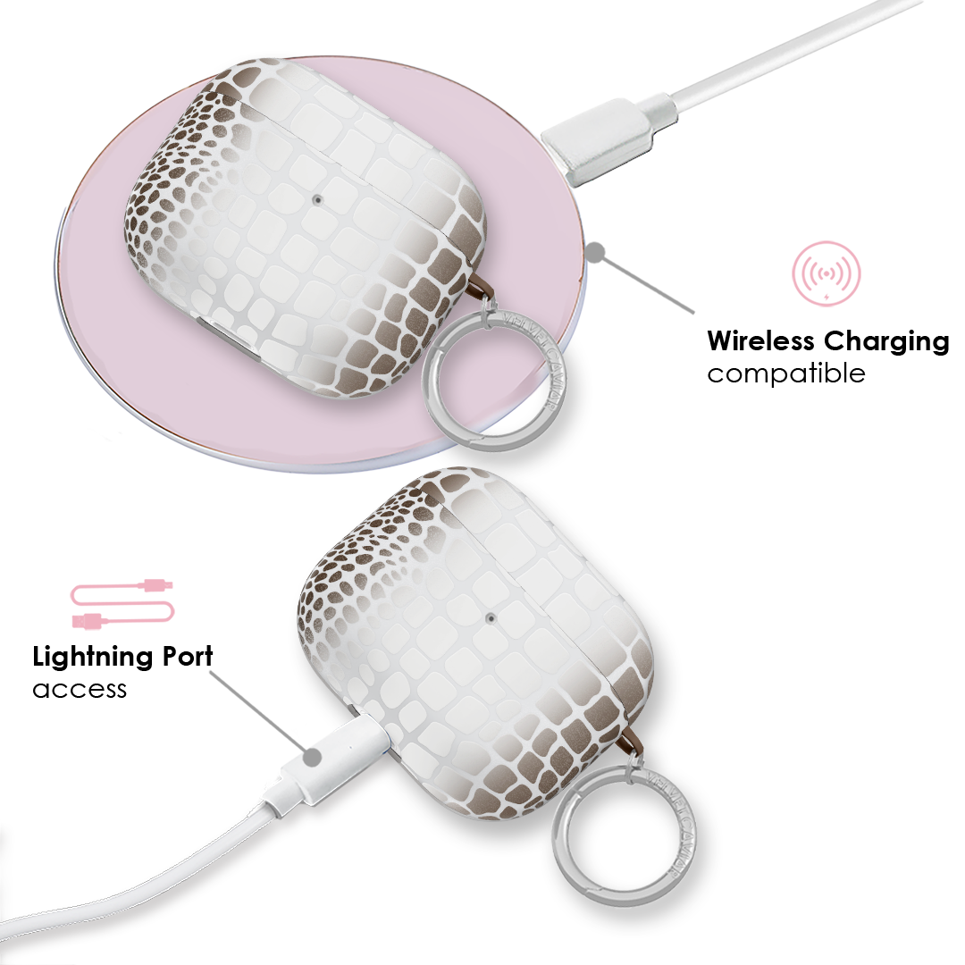 Premium Himalayan Salt Crystal Croc AirPod Case - Protective & Stylish Cover for Apple AirPods - Perfect for Travel, Workouts & Daily Use