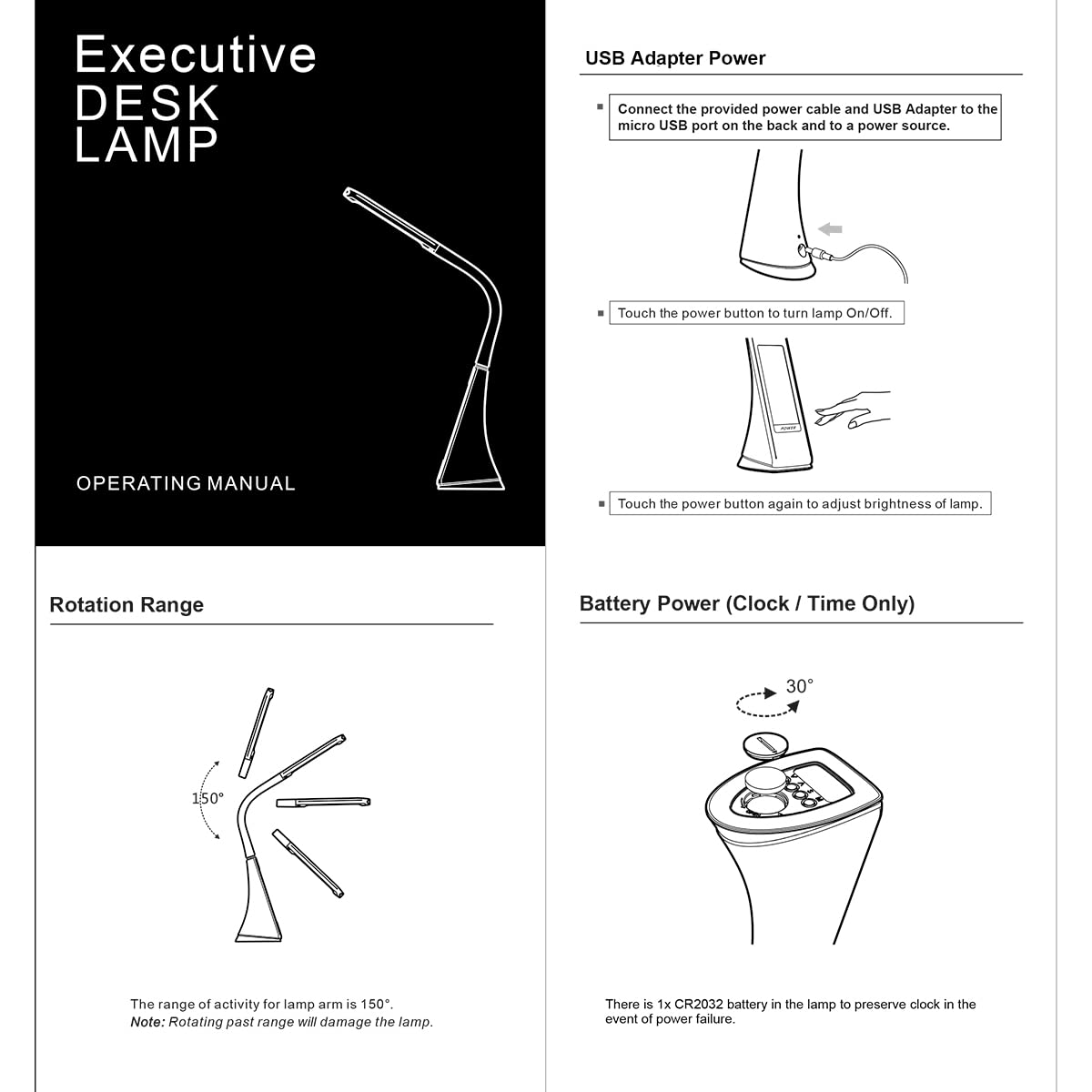 LED Desk Lamp with Eye Protection - Adjustable Multi-Angle Screen Light for Office, Study & Reading - Perfect for Home, Office & Dorm Room Lighting