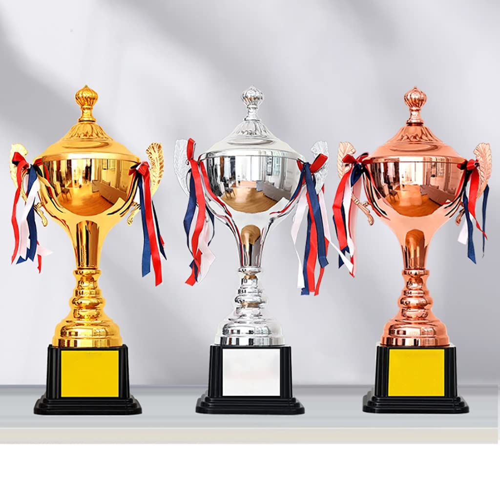Premium Large Gold Metal Trophy Cup - 50cm Tall Award for Sports Tournaments, Competitions, Parties - Gold, Silver & Brass Options - Perfect for Championship Awards, Corporate Events & School Ceremonies
