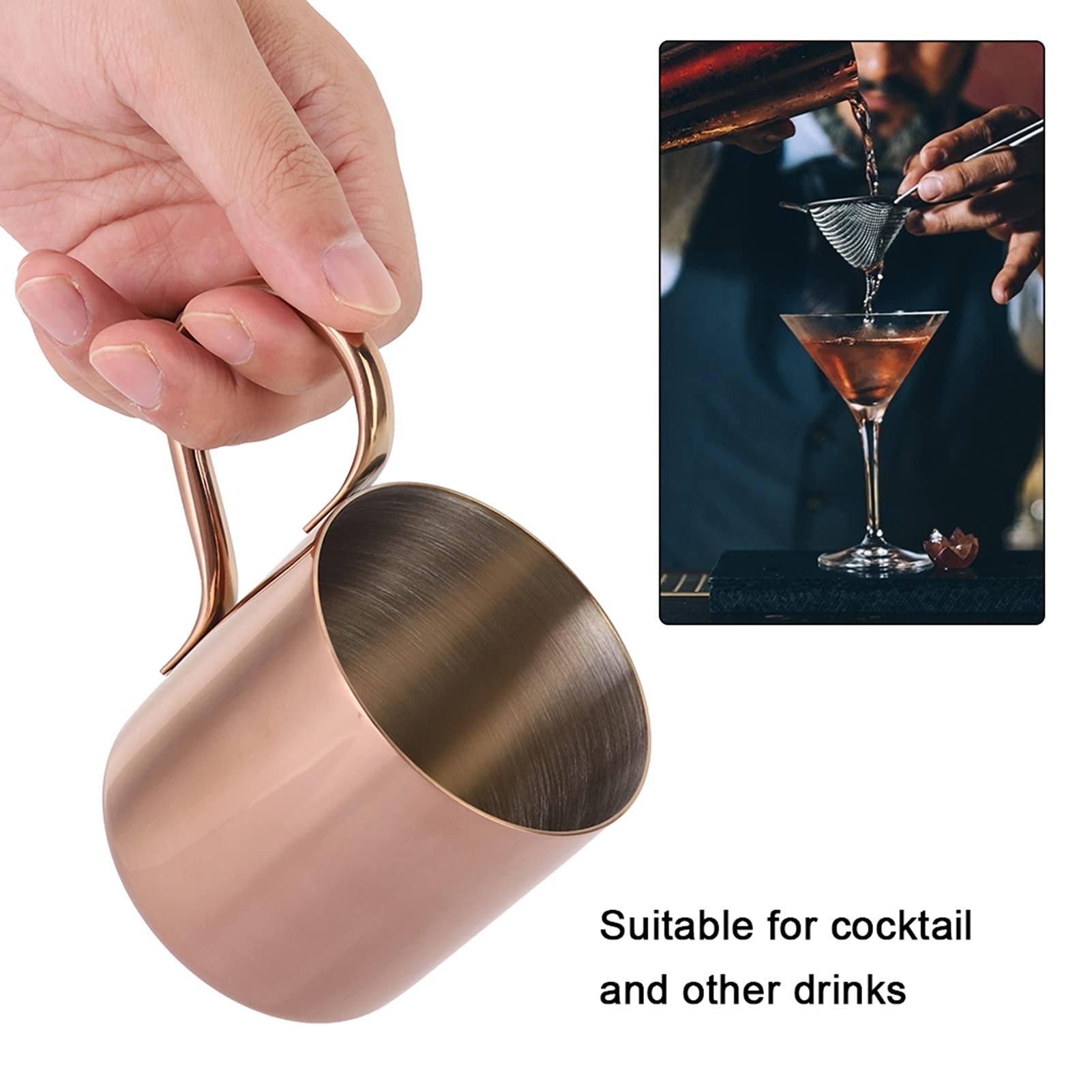 Premium 10oz Stainless Steel Moscow Mule Mugs Set of 2 - Copper Cocktail Cups for Moscow Mule, Beer, Wine & Coffee | Rose Gold Barware for Home, Parties & Gifts | Ideal for Cocktails, Iced Drinks & Entertaining