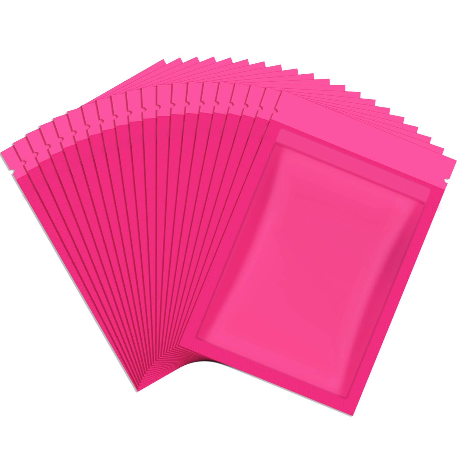 100-Pack Holographic Food Storage Bags - 2x3 Inch Resealable Pink Plastic Bags for Snacks, Candy, Jewelry & Small Organizers | Airtight & Durable for Home, Travel & Party Use