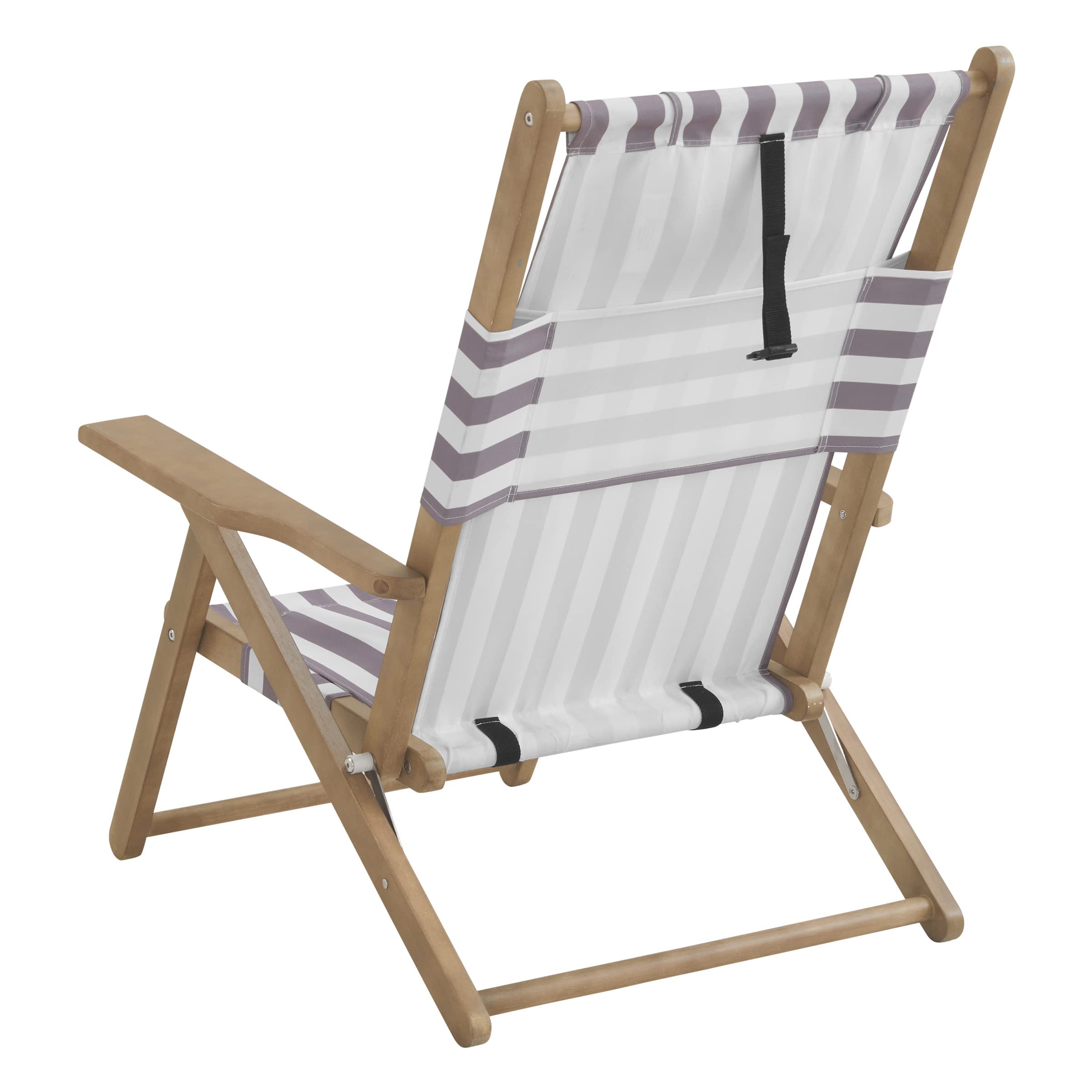 Premium Set of 2 Weather-Resistant Folding Beach Chairs with Adjustable Reclining Back & Carry Straps - Outdoor Patio Furniture for Poolside, Backyard, Camping & Beach Vacations (Taupe)