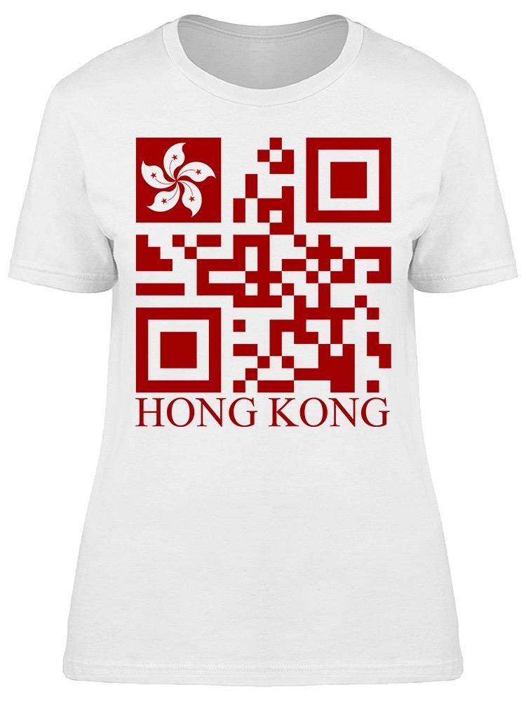 Hong Kong QR Code Flag T-Shirt for Women - Stylish Casual Wear for Travel, Street Fashion & Patriotic Events