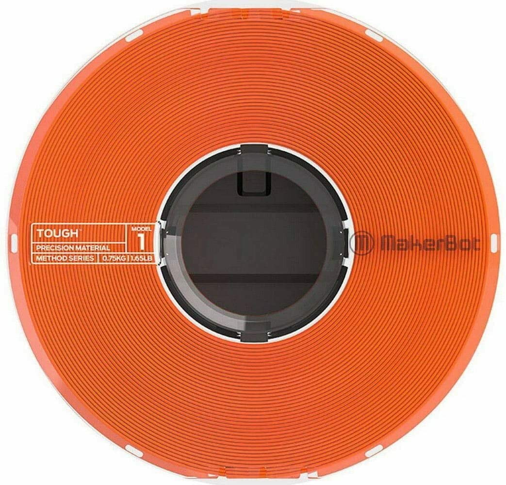 MakerBot Tough Precision PLA Filament Spool for Method 3D Printer - 1.75mm, Safety Orange, 0.75kg/1.65lb - Ideal for Professional 3D Printing, Engineering Prototypes & Durable Functional Parts