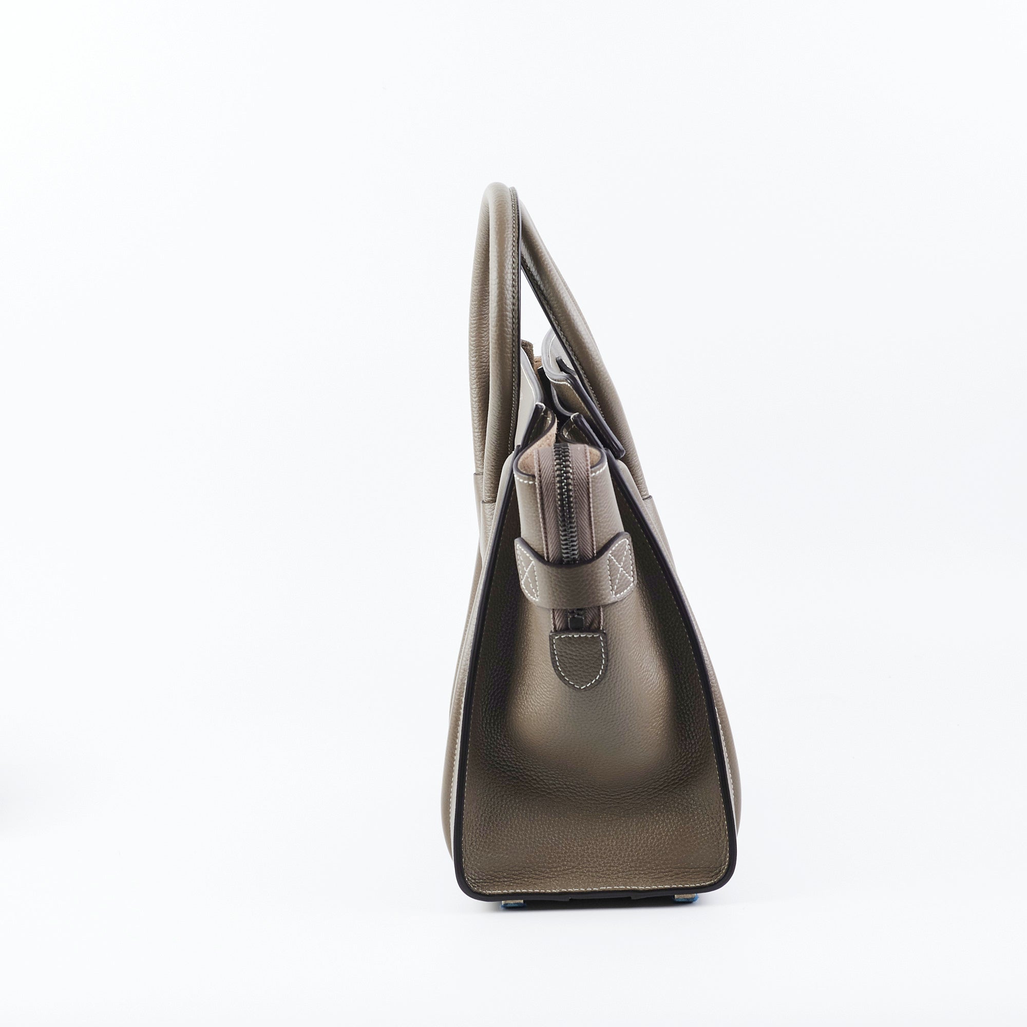 Celine Micro Luggage Bag in Soft Calfskin Leather - Souris Gray | Stylish Crossbody Purse for Women, Perfect for Work, Travel & Everyday Use