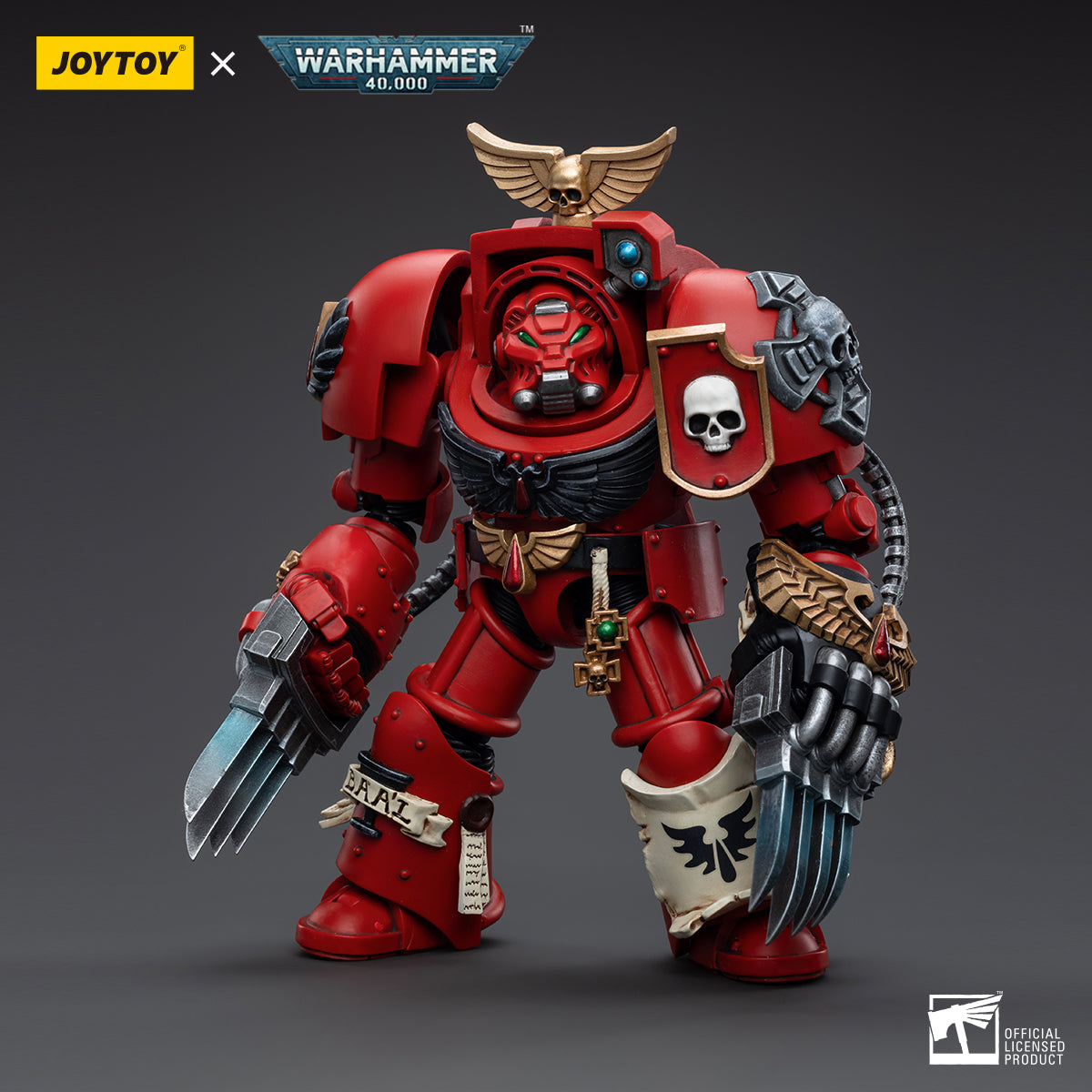 JOYTOY 1/18 Scale Warhammer 40K Blood Angels Assault Terminators Action Figure Set (3-Pack) - Collectible Miniatures for Tabletop Gaming & Display