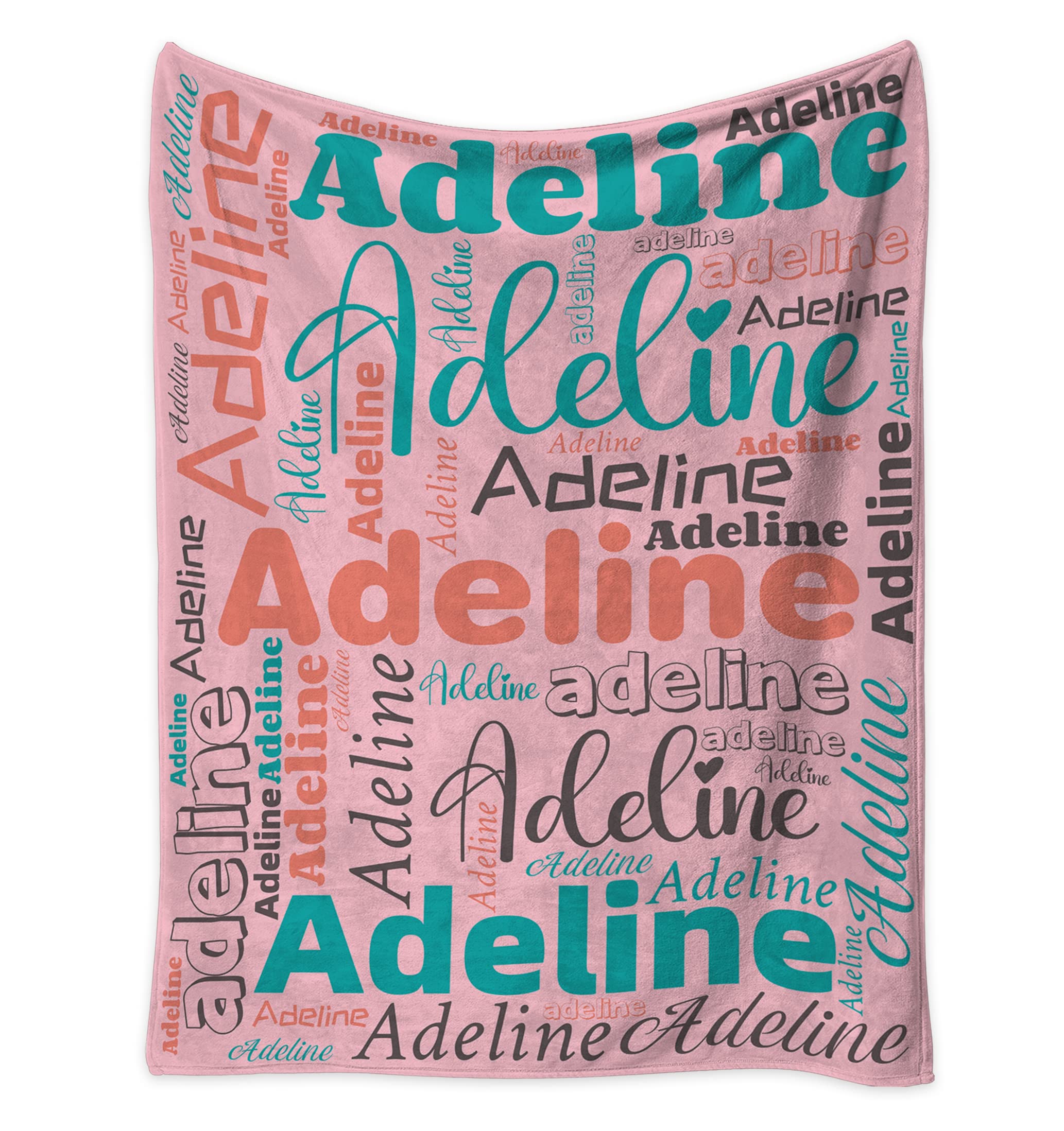 **Personalized Name Blanket for Kids - Custom Baby Blanket for Boys & Girls - Super Soft Fleece Throw - Perfect Gift for Birthday, Christmas, Valentine's Day - 30