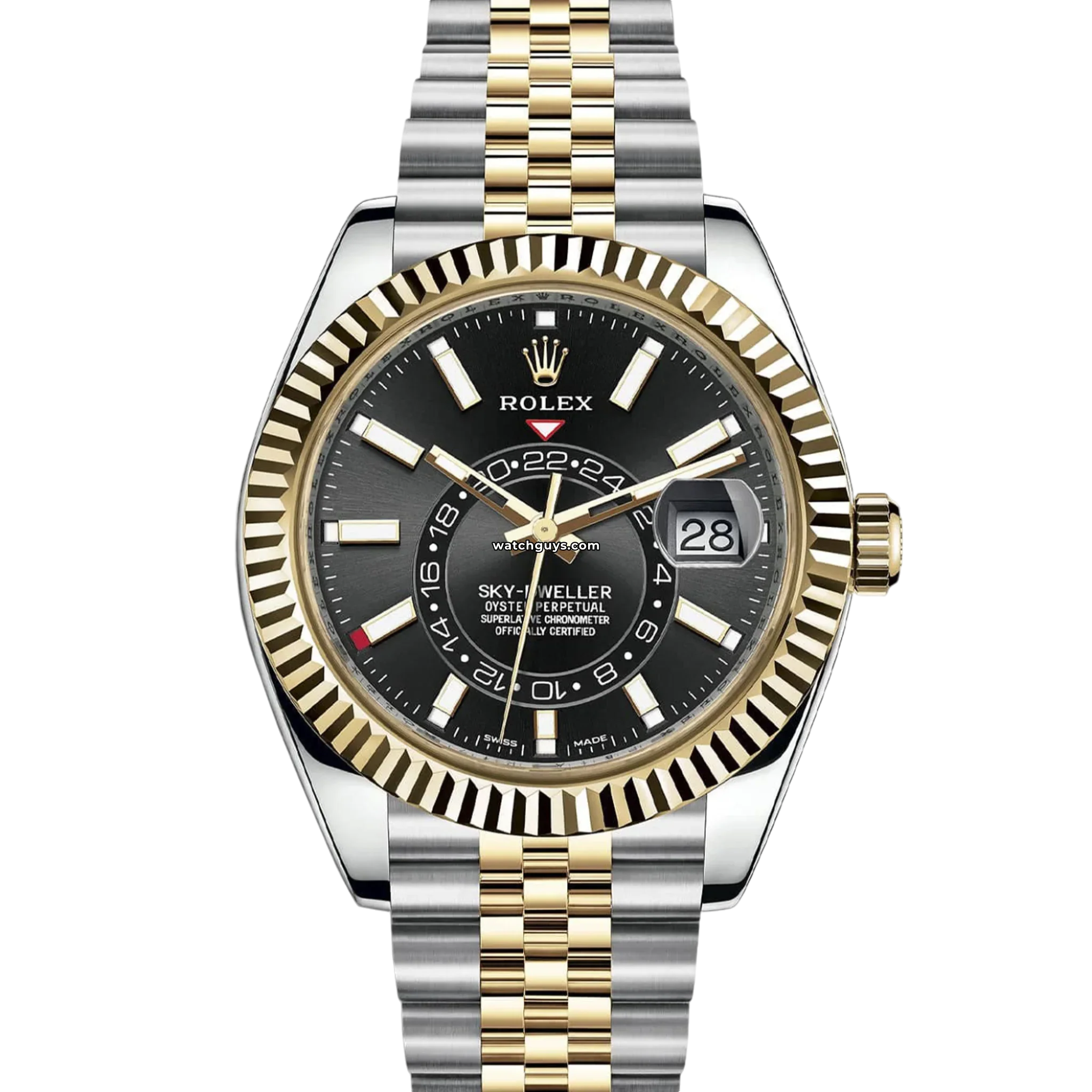 Rolex Sky-Dweller 326933 Black Dial Stainless Steel & 18K Yellow Gold Men's Watch - Luxury Business & Travel Timepiece