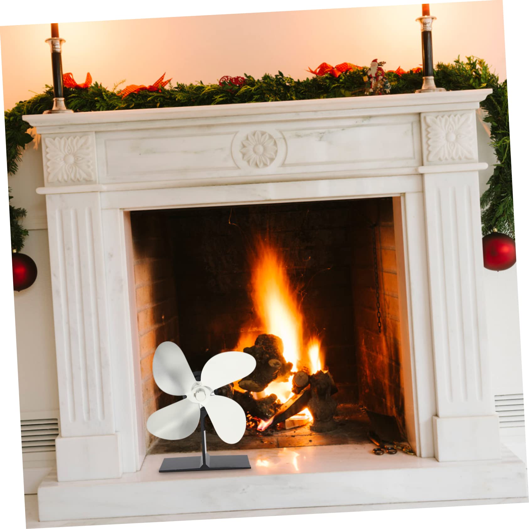 MAGICLULU 3-Piece Fireplace Fan Replacement Kit - 4 Heat-Powered Aluminum Alloy Stove Fan - Easy Installation for Wood Stoves & Fireplaces - Perfect for Home Heating & Energy Efficiency