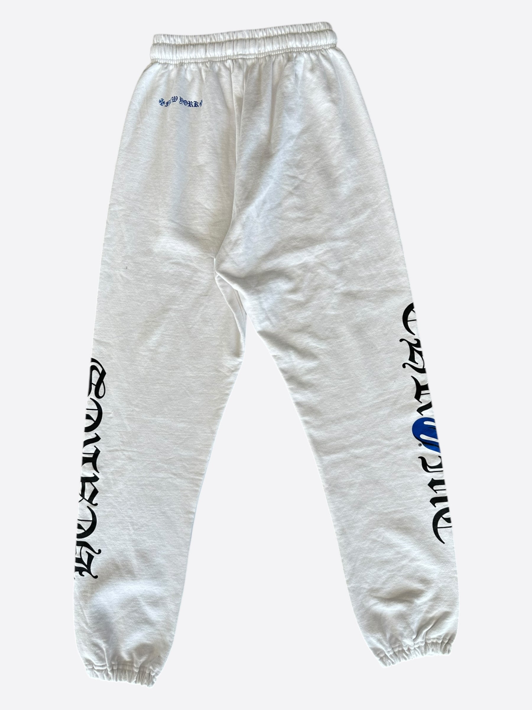 Chrome Hearts White Rolling Stones Logo Sweatpants for Men & Women | Luxury Streetwear Sweatpants | Comfortable Lounge Pants for Casual Wear & Gym