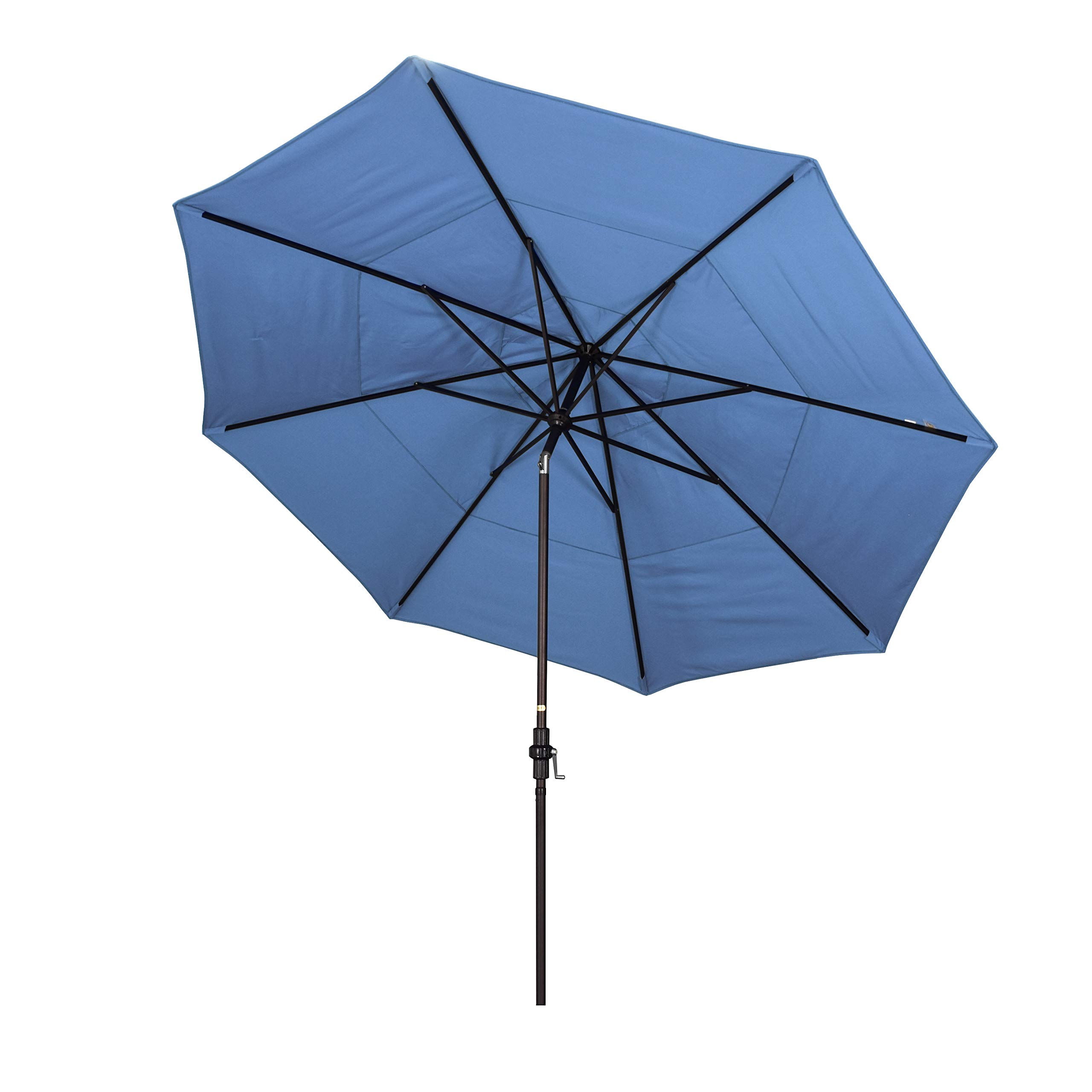 11' Round Aluminum Market Umbrella with Crank Lift & Collar Tilt - Forest Blue (GSCU118117-F26-DWV) | California Umbrella for Patio, Garden, Poolside & Outdoor Dining