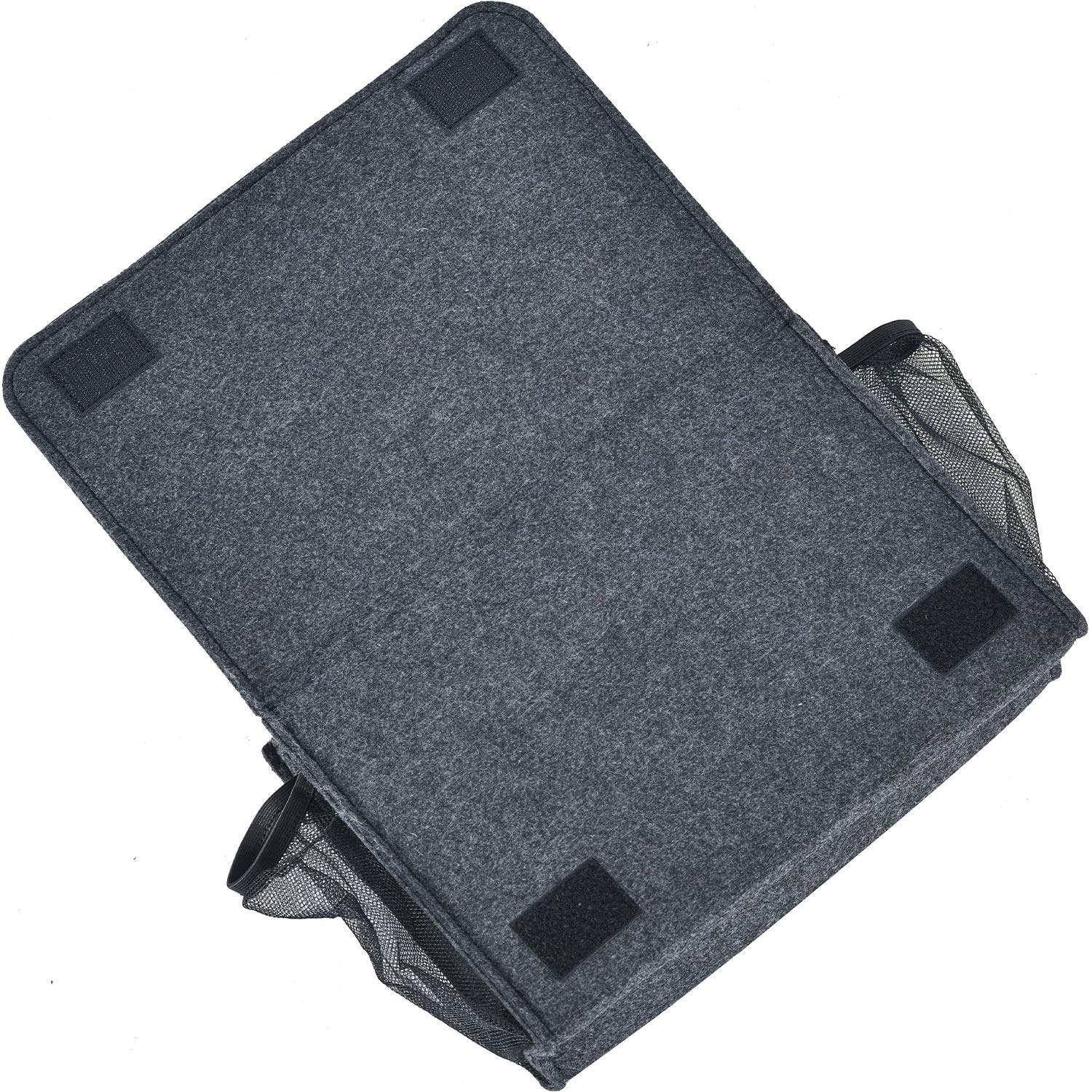 Large Bedside Caddy Organizer - 13.4'' x 18.1'' Oversized Storage Holder for Magazines, Remotes & Phones (Dark Grey) - Perfect for Bedside, Sofa & Wheelchair Organization